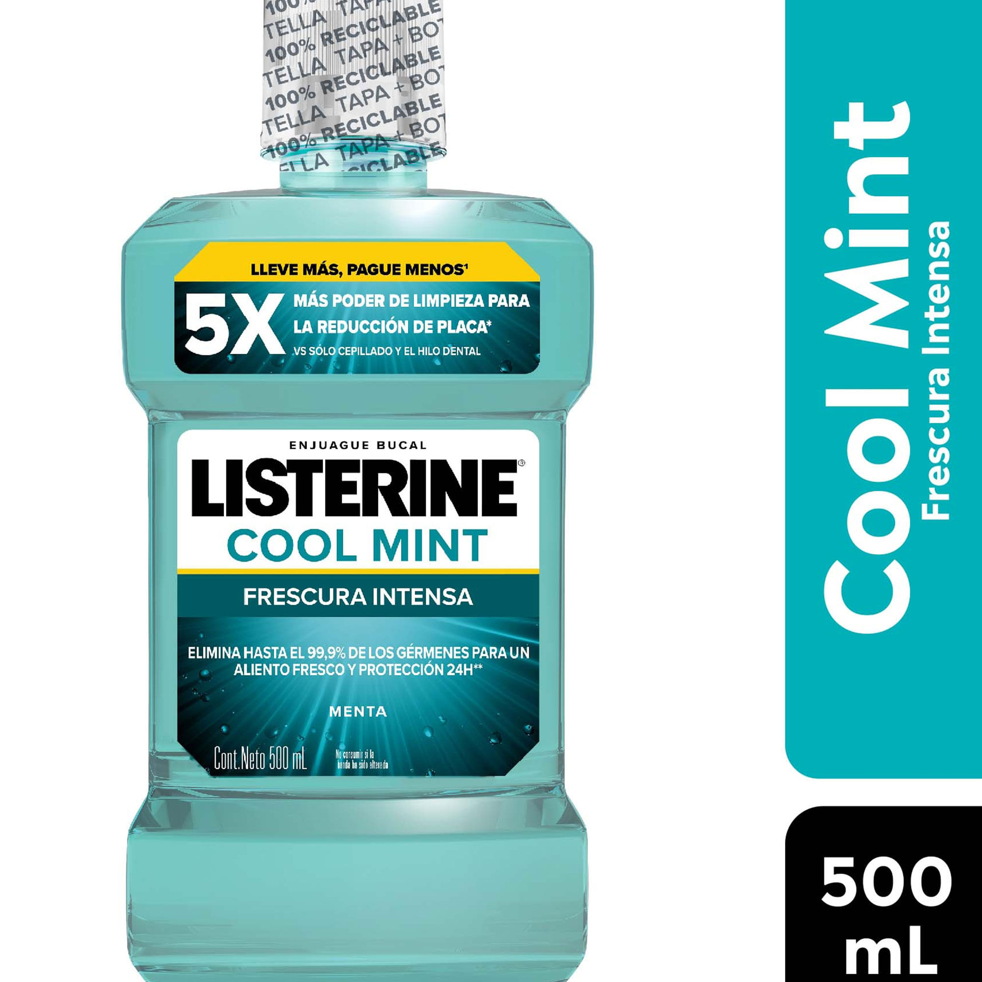 Enjuague Bucal Listerine Cool Mint Frescura Intensa 500ml