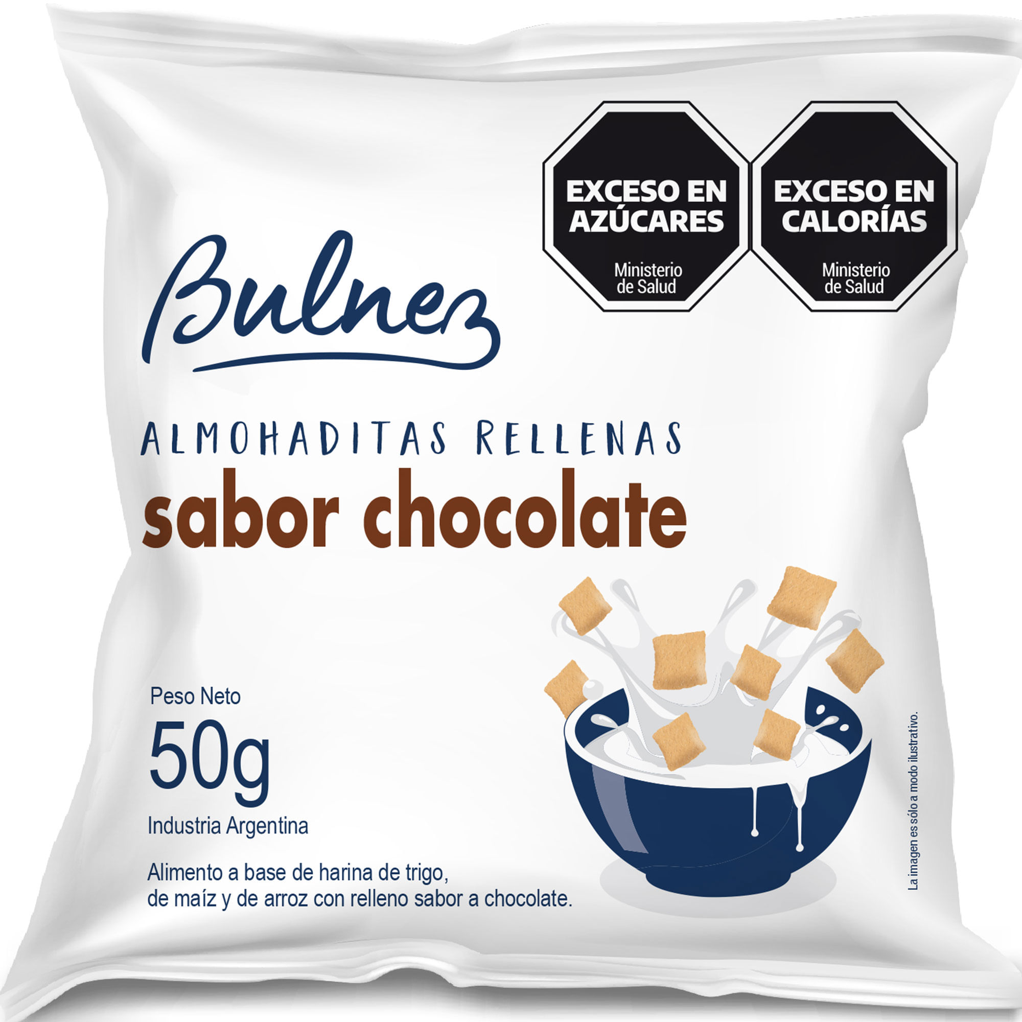 Almohaditas rellenas sabor chocolate Bulnez 50 grs