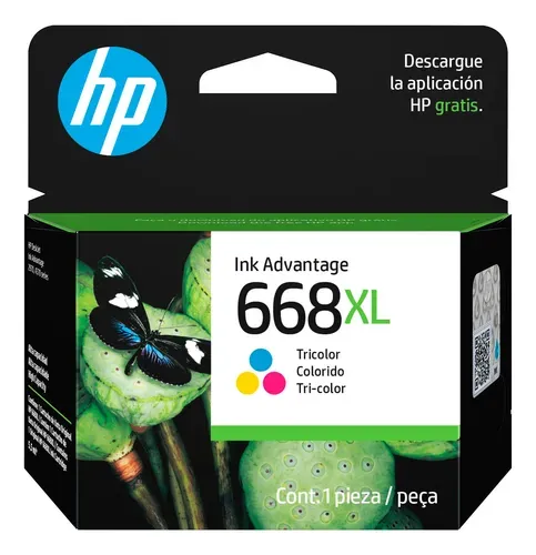 Cartucho De Tinta HP 668XL Tricolor 7FP38VL Original