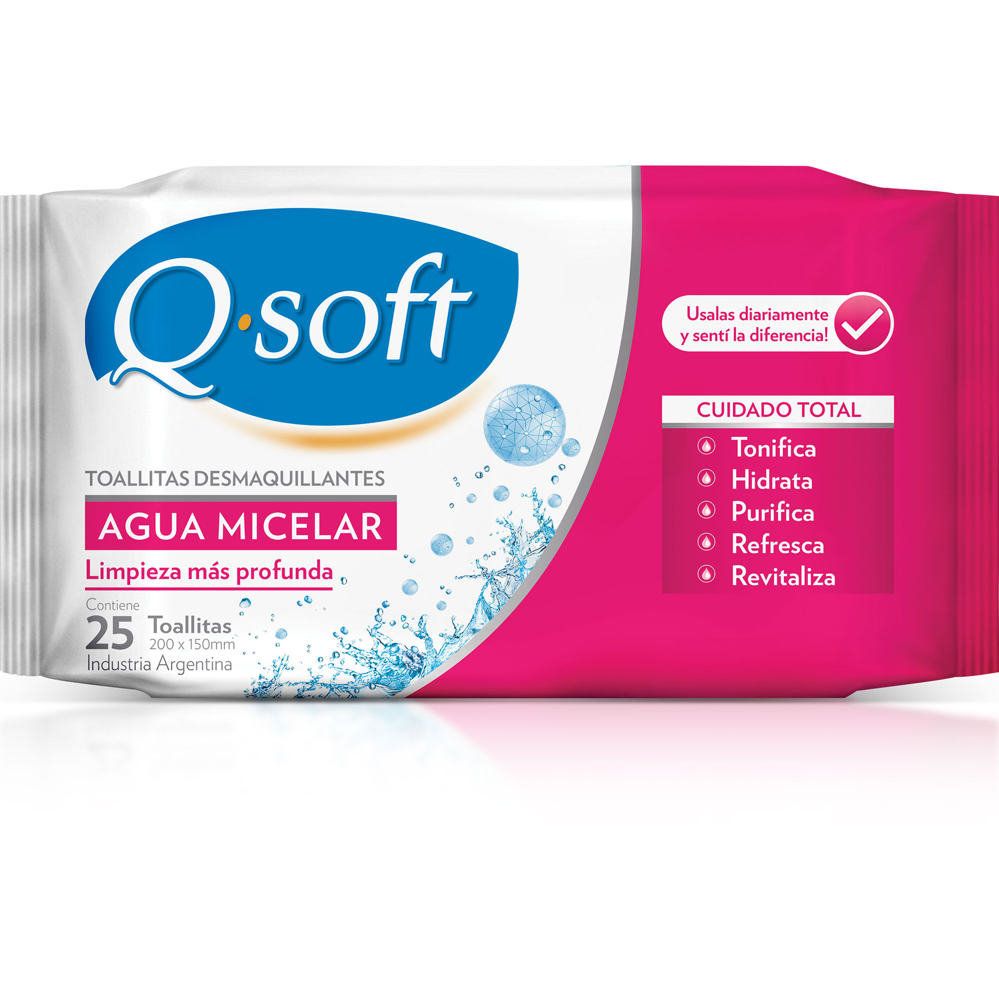 Toallitas desmaquillantes Q Soft Agua Micelar 25 uni