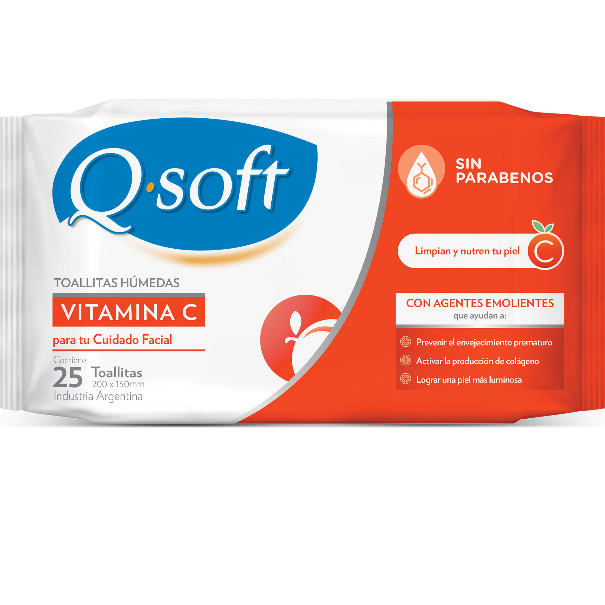 Toallitas desmaquilllantes Q Soft Vitamina C 25 uni