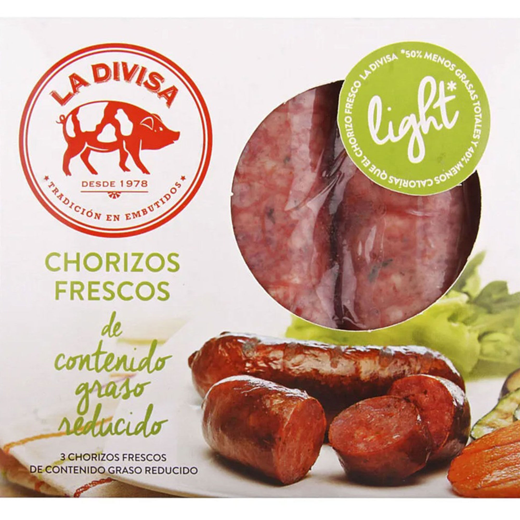 Chorizo light al vacio La Divisa 400 g.