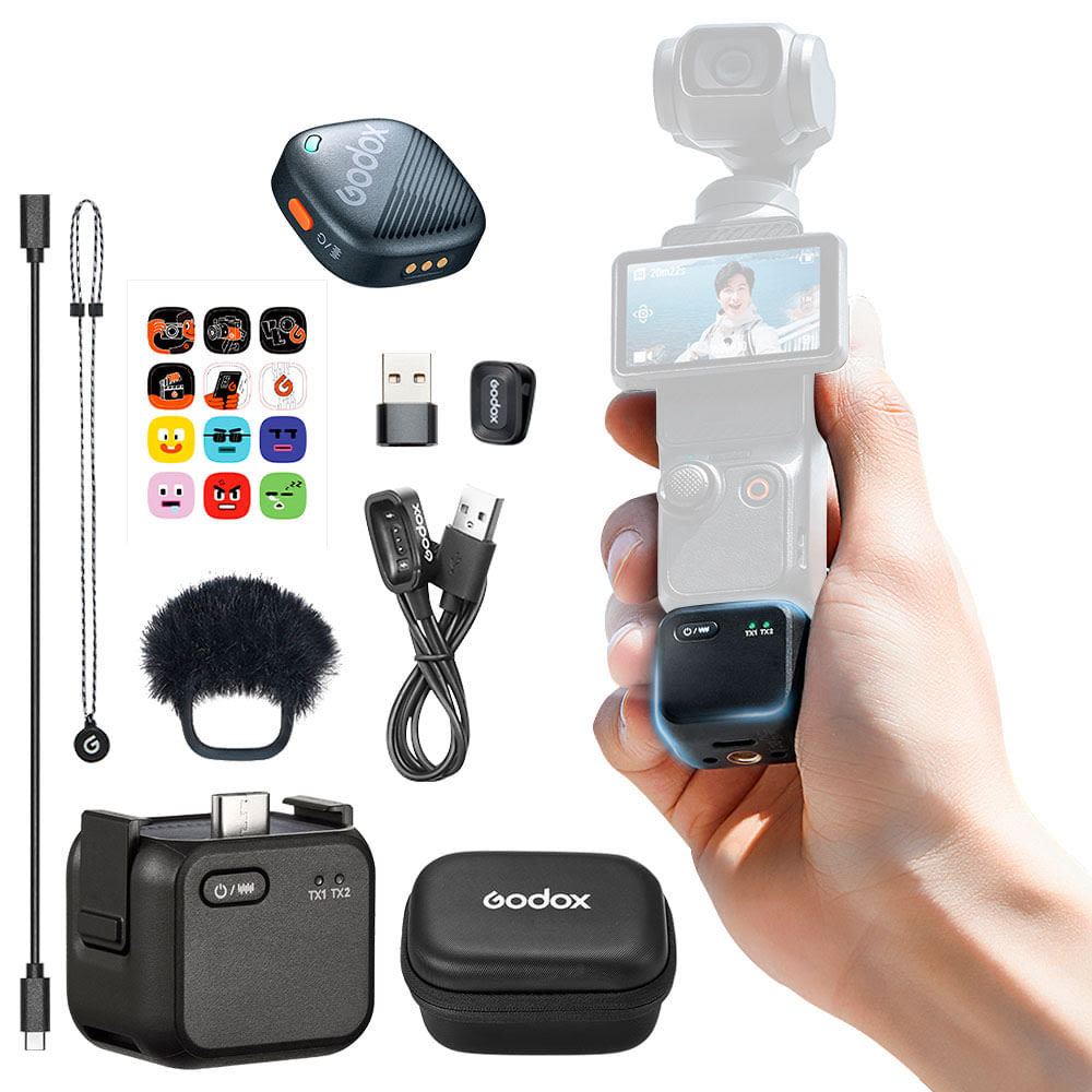 MicróFono InaláMbrico Godox Cube Op3 Kit1 200 M 24 Bits 10 Horas Dji Osmo Pocket 3