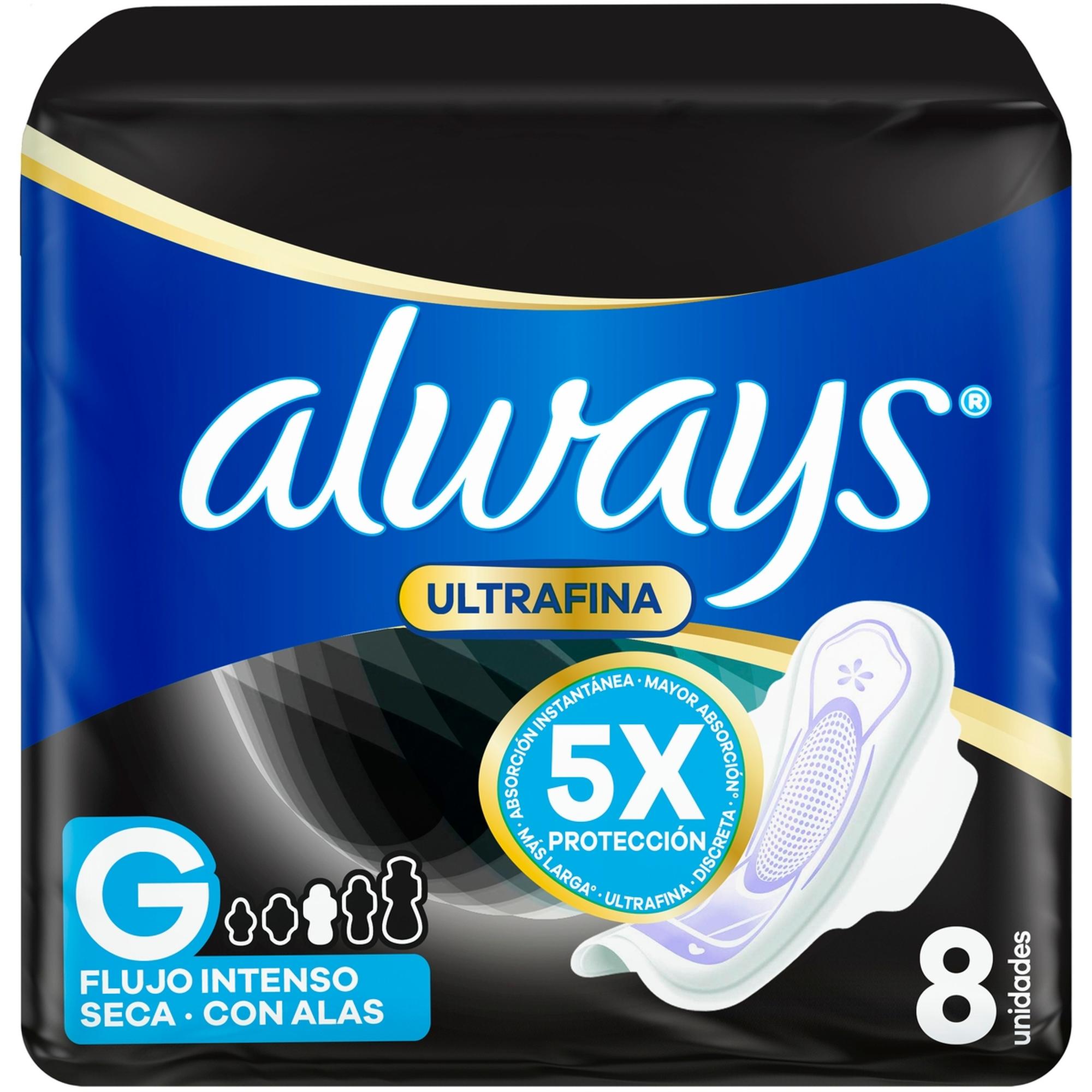 Toallas Femeninas Always Noche Ultrafinas Seca 8u