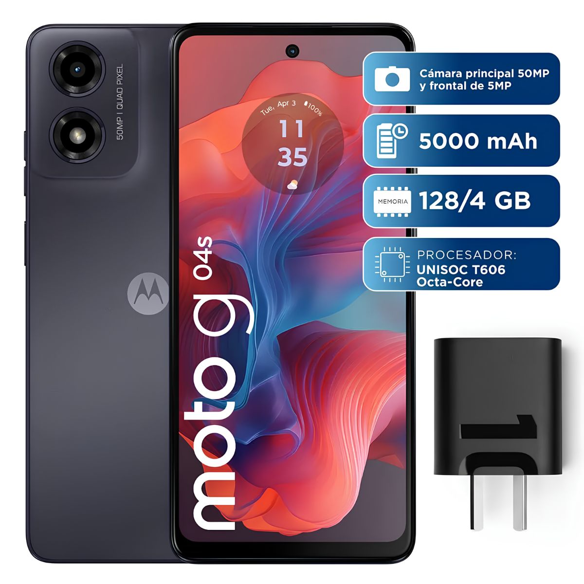 Celular Motorola Moto G04s 6.5  4gb Ram 64gb Android 14 Negro