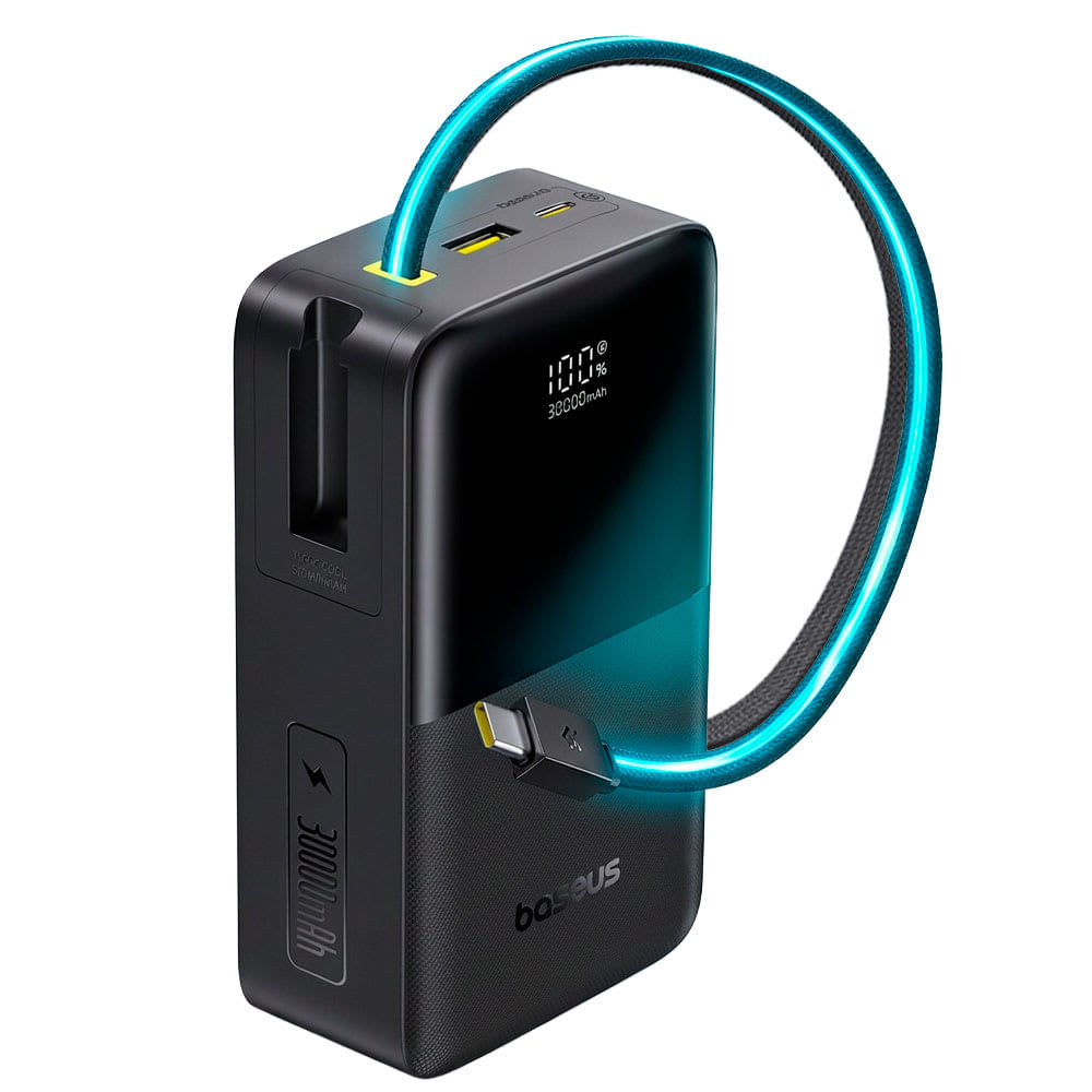 Power Bank Baseus Enerfill Fc51 Bipow 2 Pro 30000mah 225w Con Cable Usb C