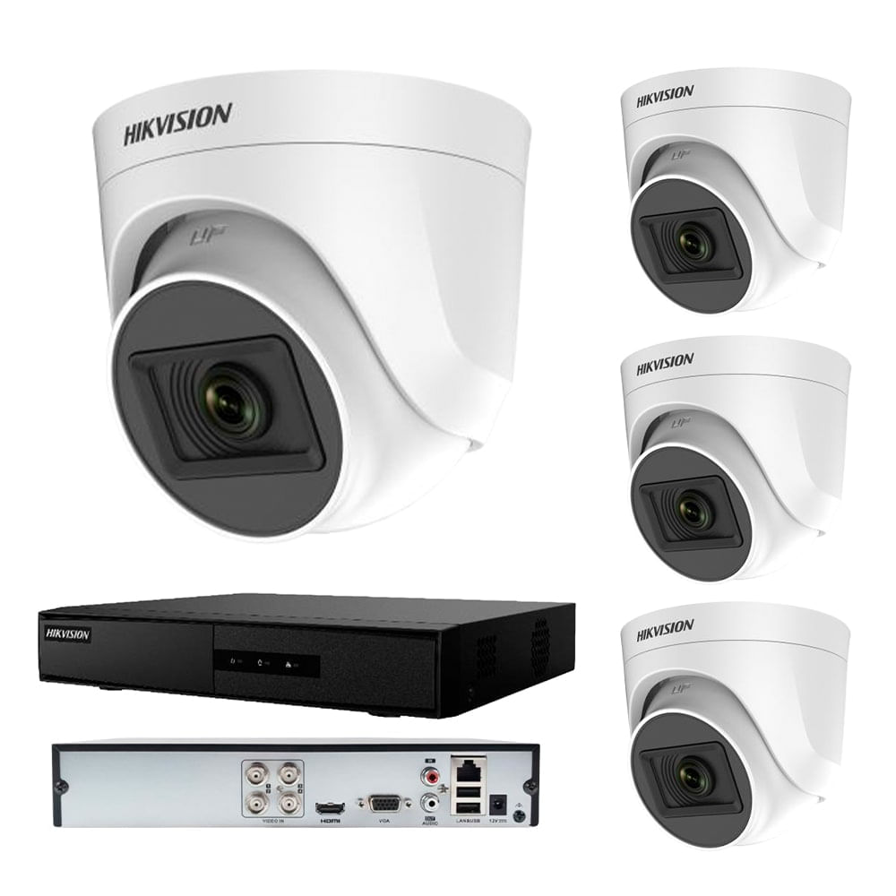 Kit De 4 CáMaras De Seguridad Y Grabadora Dvr Hikvision