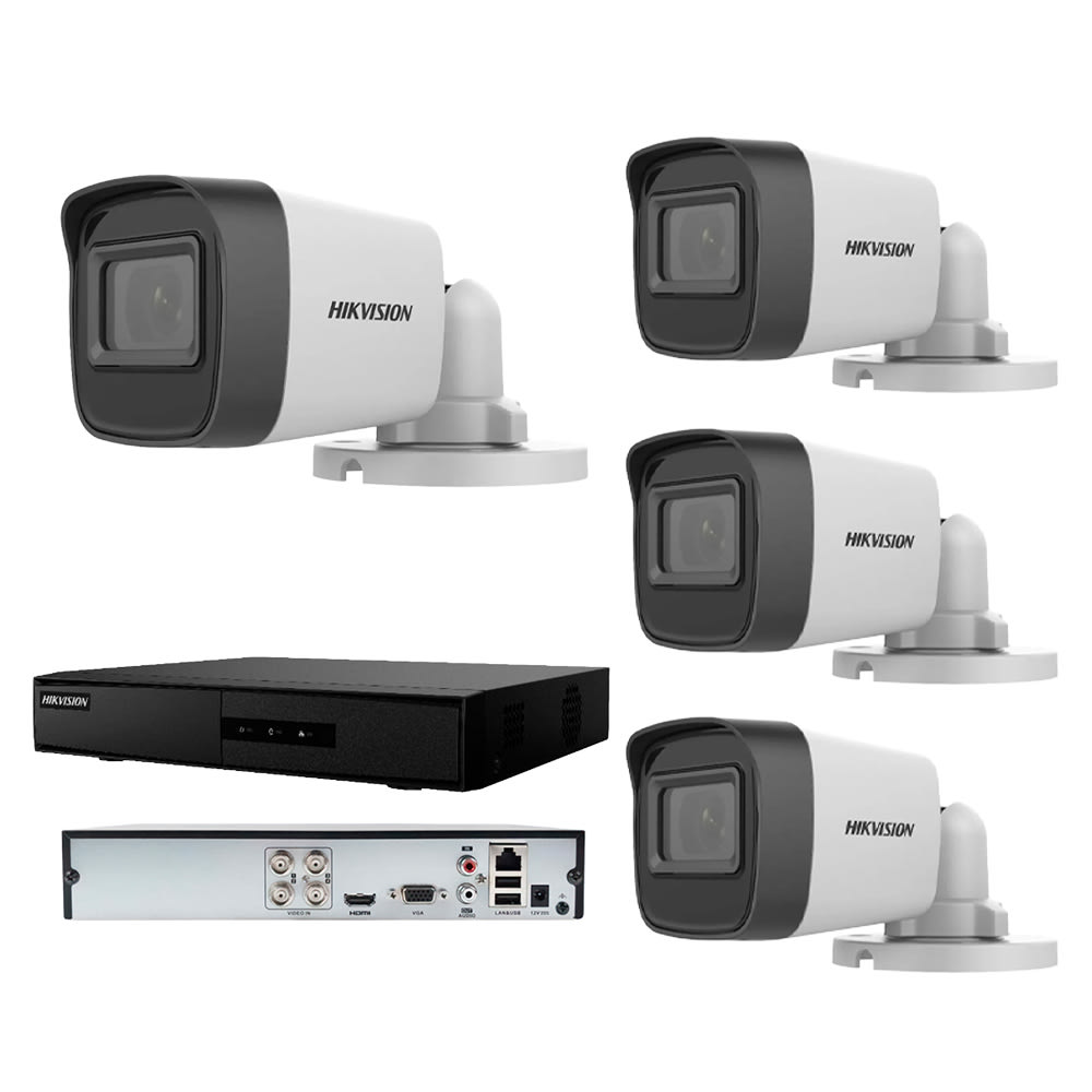 Kit De 4 CáMaras De Seguridad Y Grabadora 4 Canales Hikvision