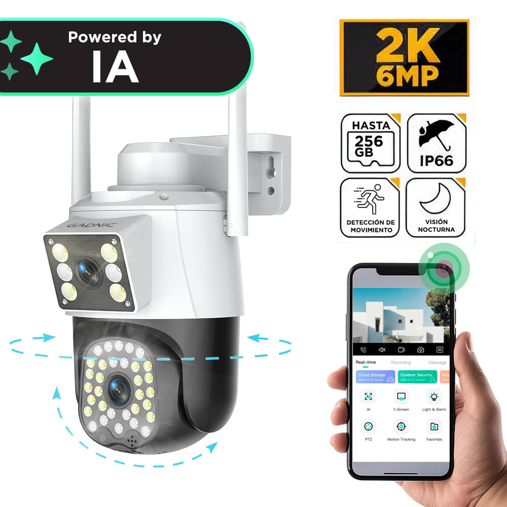 CáMara De Seguridad Gadnic S-Cam Full Hd 6mp Control Por App VisióN Nocturna Ir Color