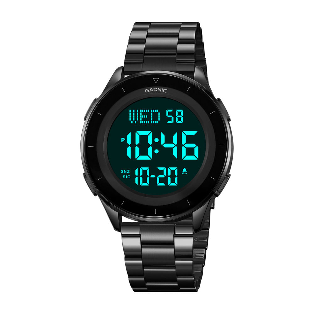Reloj Digital Gadnic Relf2 Malla Aluminio Luz Electroluminiscente Nocturna