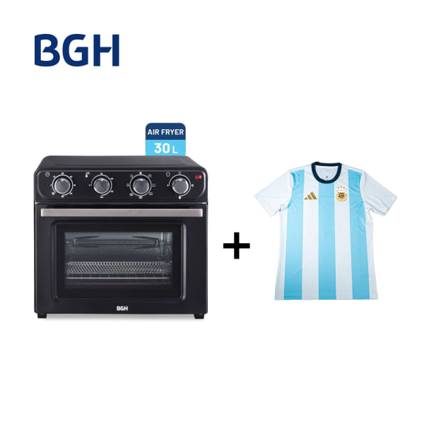 Combo Horno EléCtrico Air Fryer Bgh 30 Litros Bhe30fn24t + Camiseta Bgh Adidas Talle M