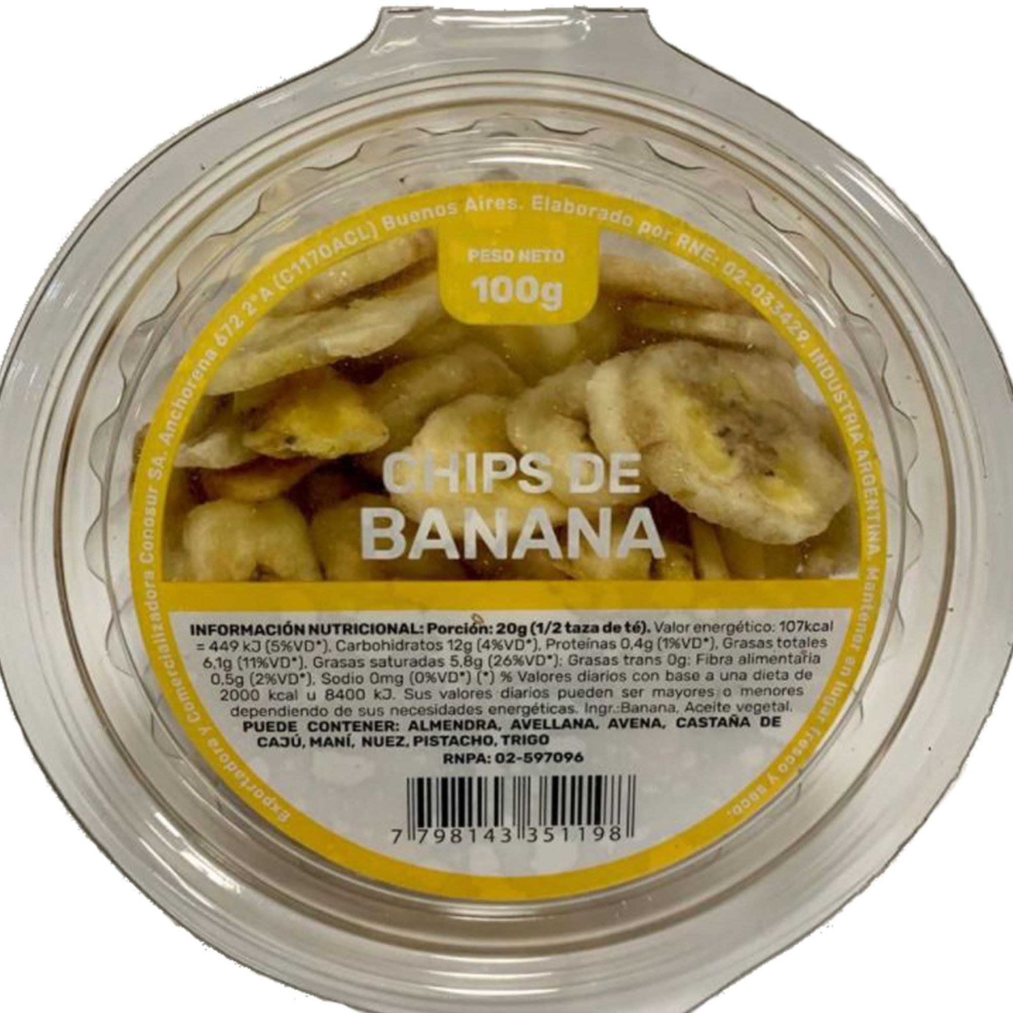 Chip de banana 100 g.