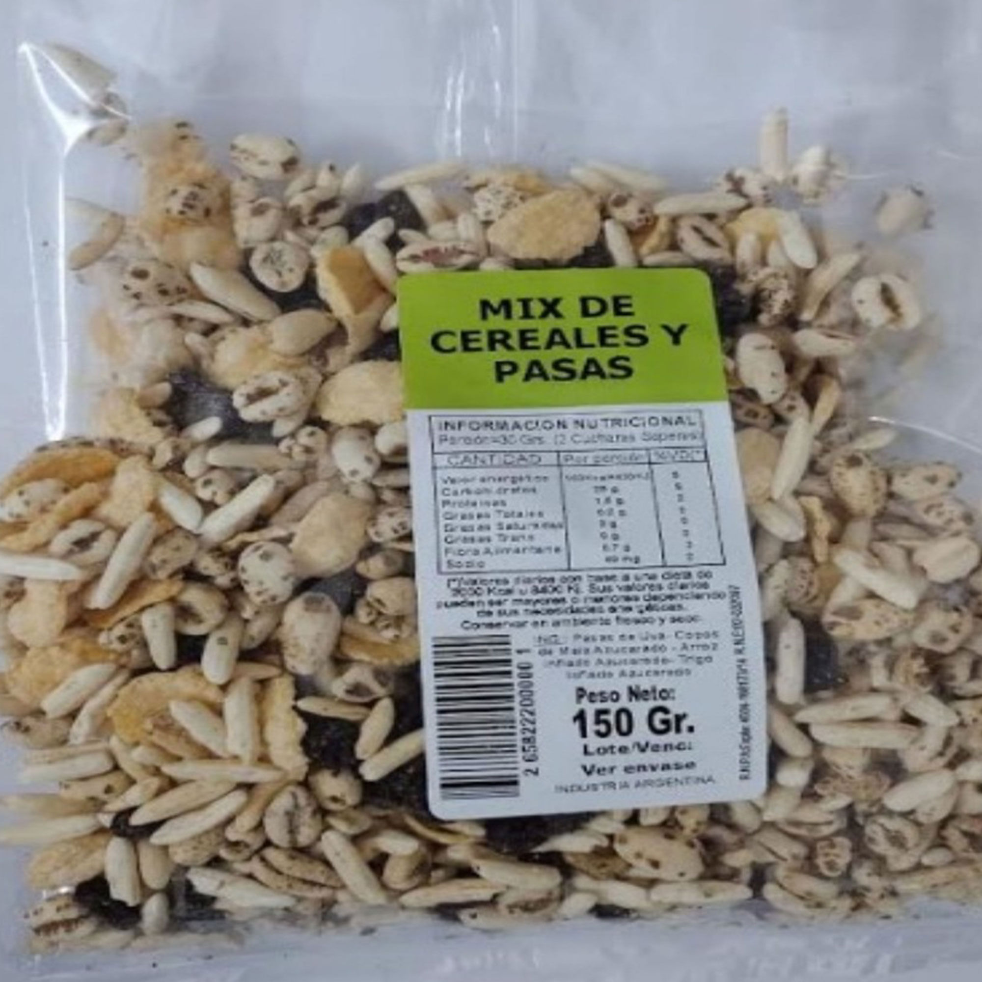 Mix de cereales y pasas 150 grs