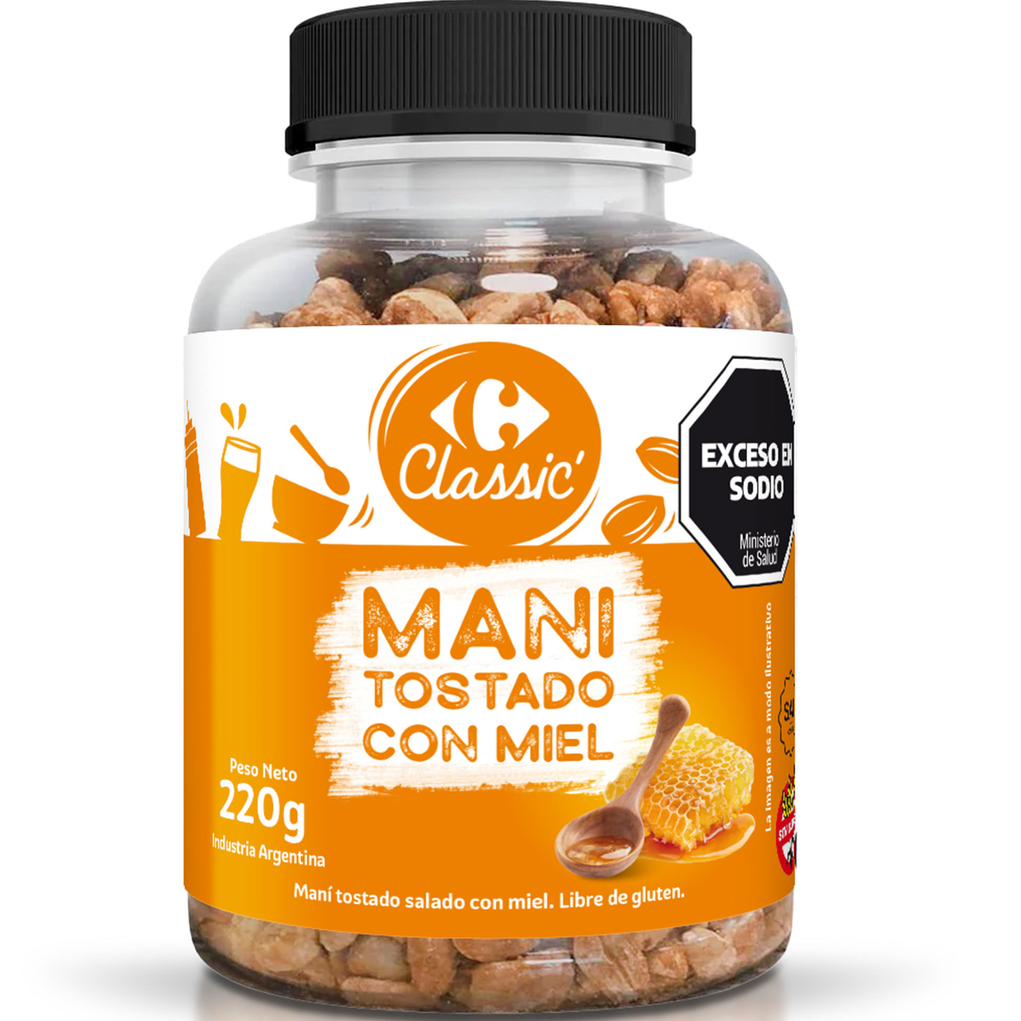 Maní tostado con miel Carrefour Classic 220 grs