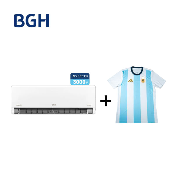 Combo Aire Acondicionado Split FríO/Calor Bgh Inverter 3dc Bsi36wciv + Camiseta Bgh Adidas Talle L