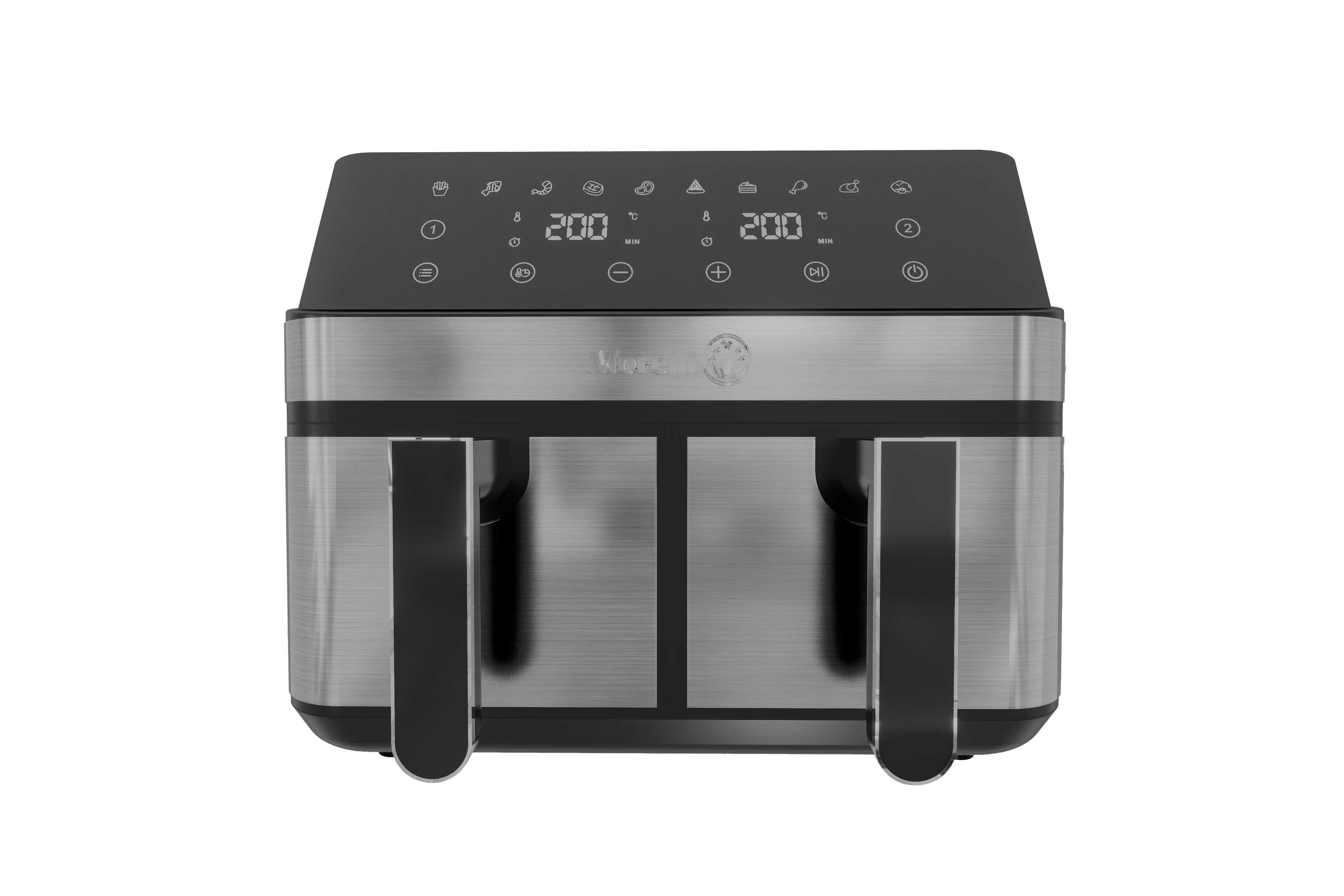 Air Fryer Morelli Fritello Duo 4+4 L, 2000W Digital Fuente Acero Inoxidable (700300)