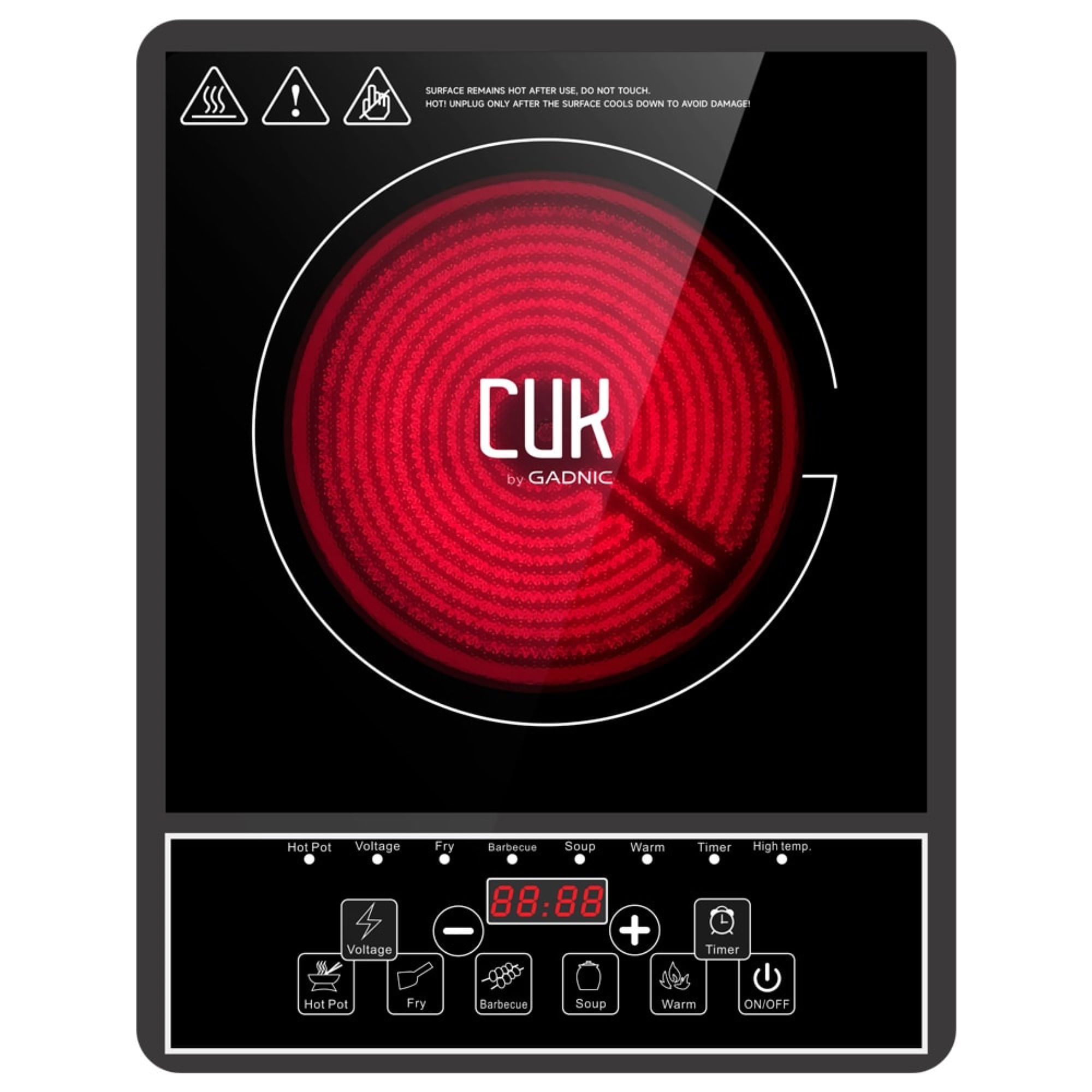 Anafe Vitrocerámico Cuk by Gadnic Eléctrico 1 Hornalla 1500W