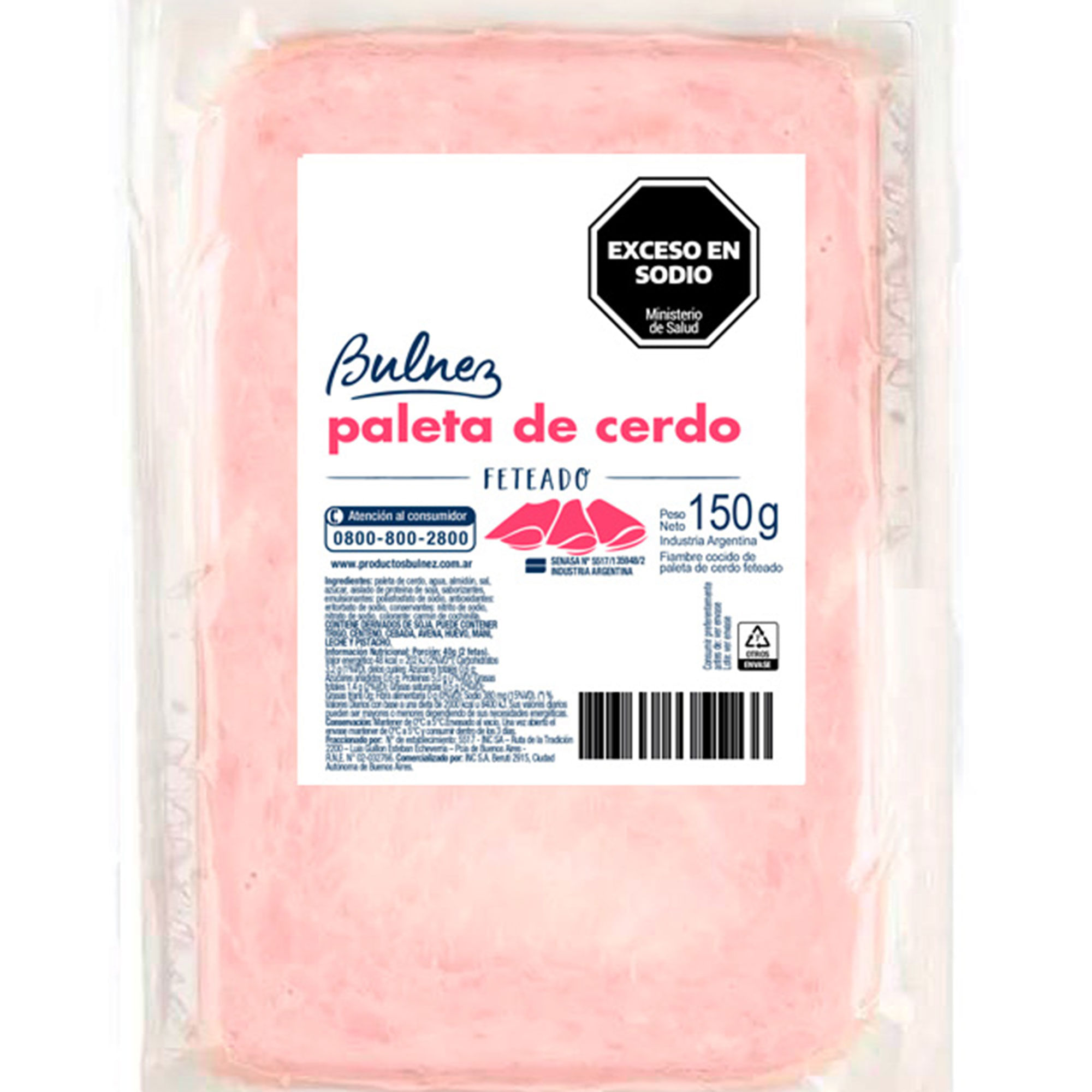 Paleta de cerdo feteado Bulnez 150 grs
