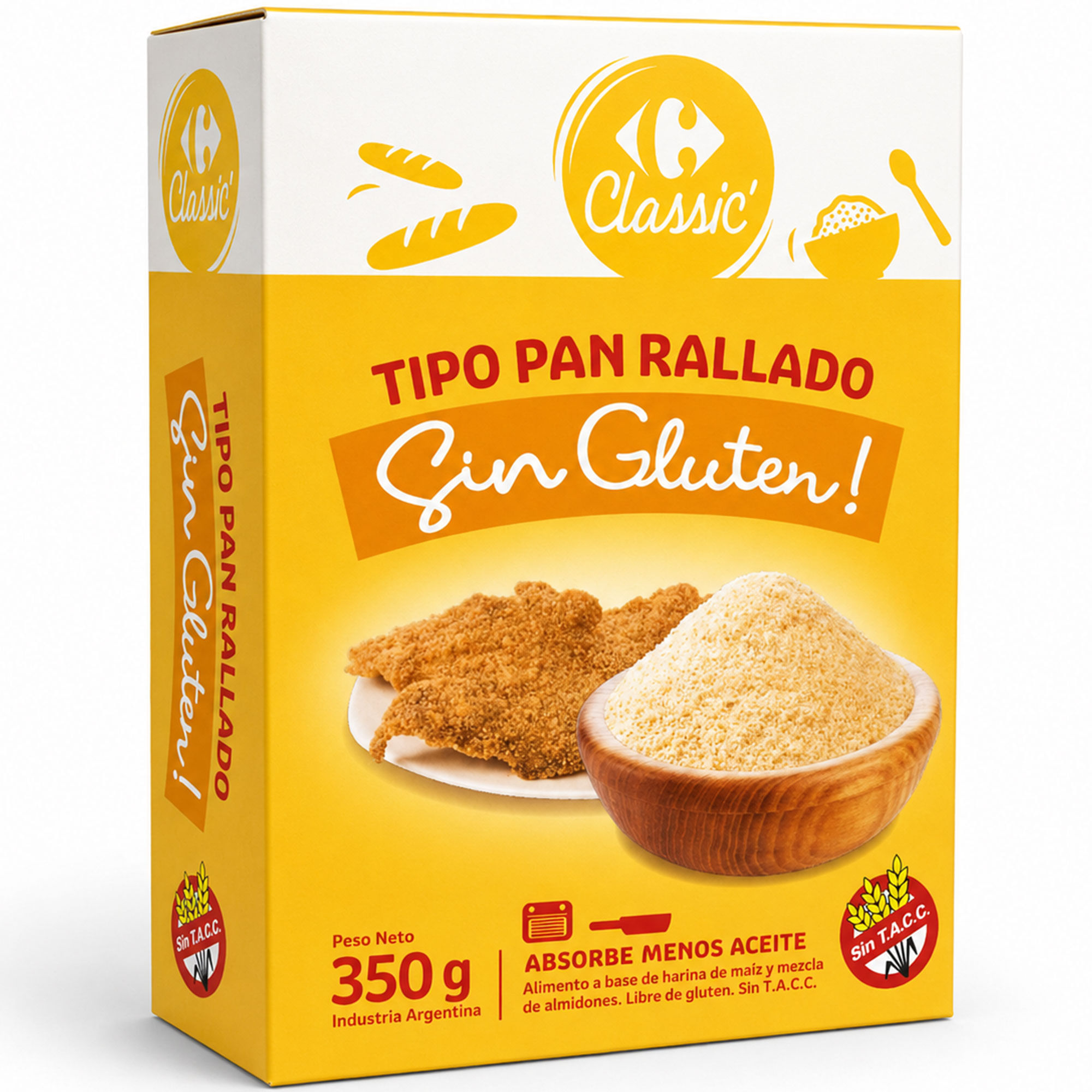 Pan rallado sin tacc Carrefour Classic 350 grs