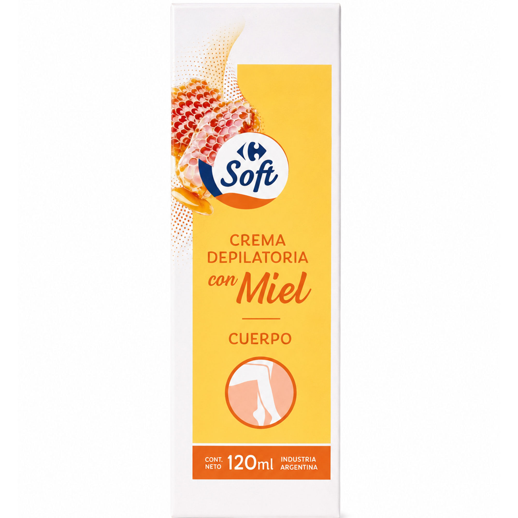 Crema depilatoria con miel para el cuerpo Carrefour Soft 120 ml