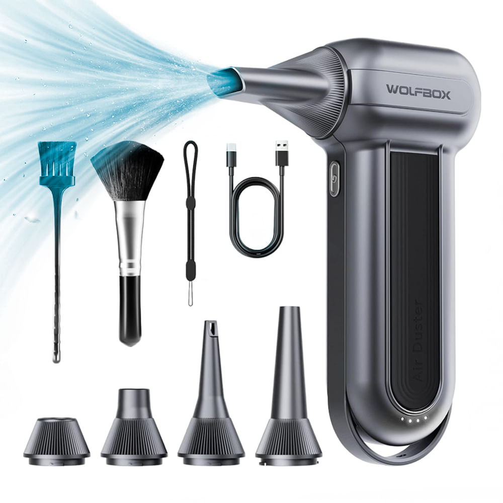 Soplador De Aire Wolfbox Mf100 150000rpm 3 Velocidades Boquillas Intercambiables