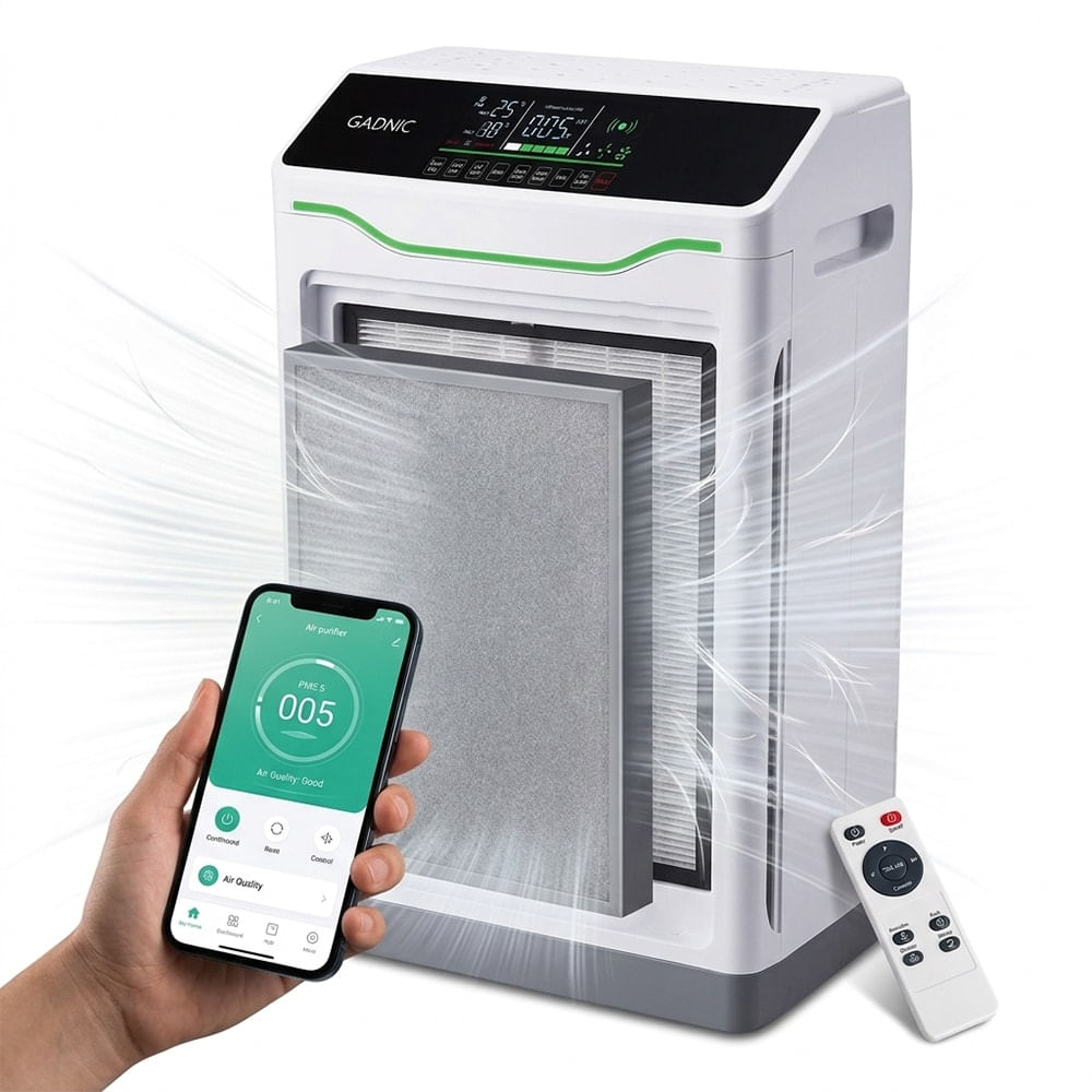 Purificador Aire Inteligente Gadnic Filtro Hepa Y Uv C 85w Nanocristales 7 Etapas App Tuya
