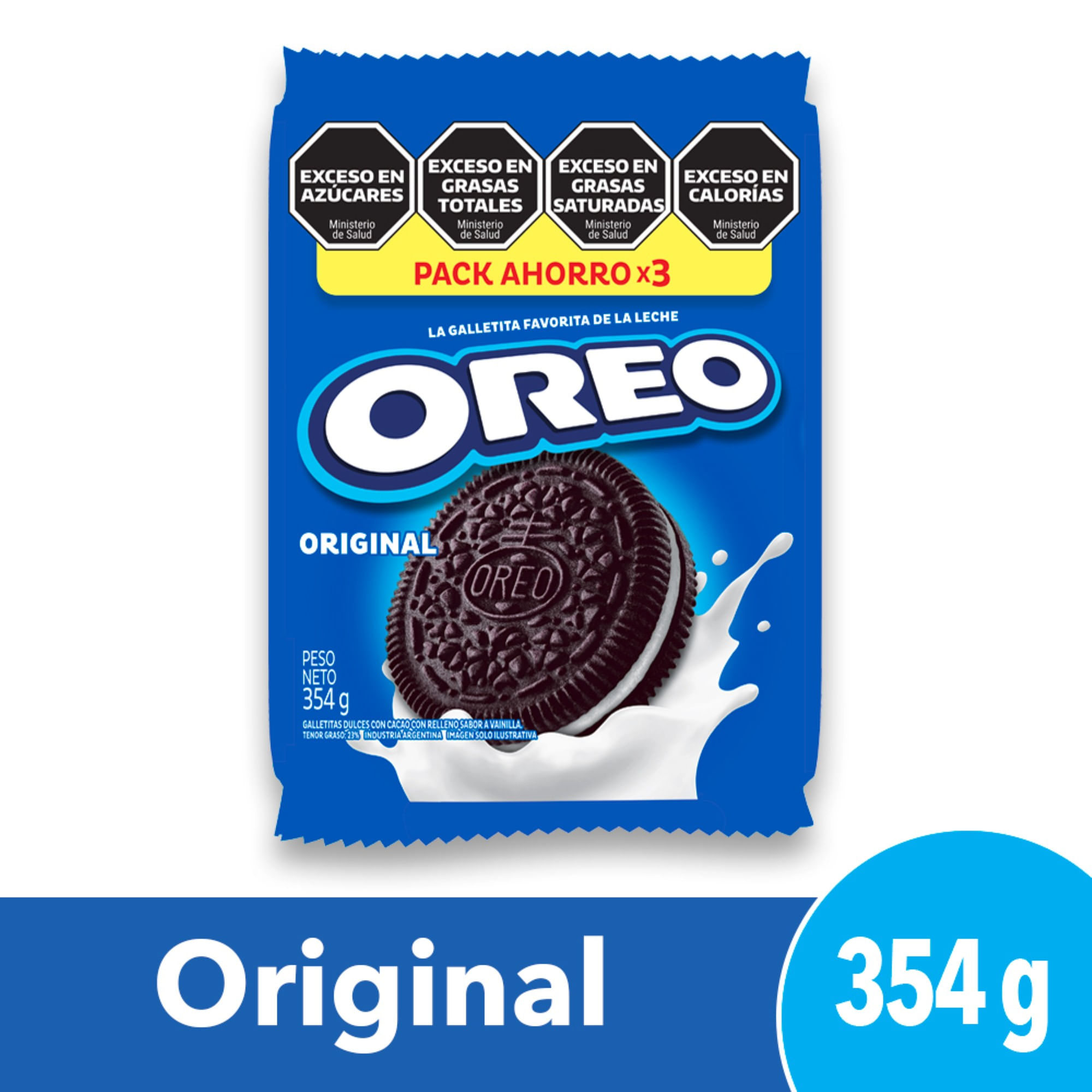 Galletitas Oreo Rellenas con crema sabor original 354 g.