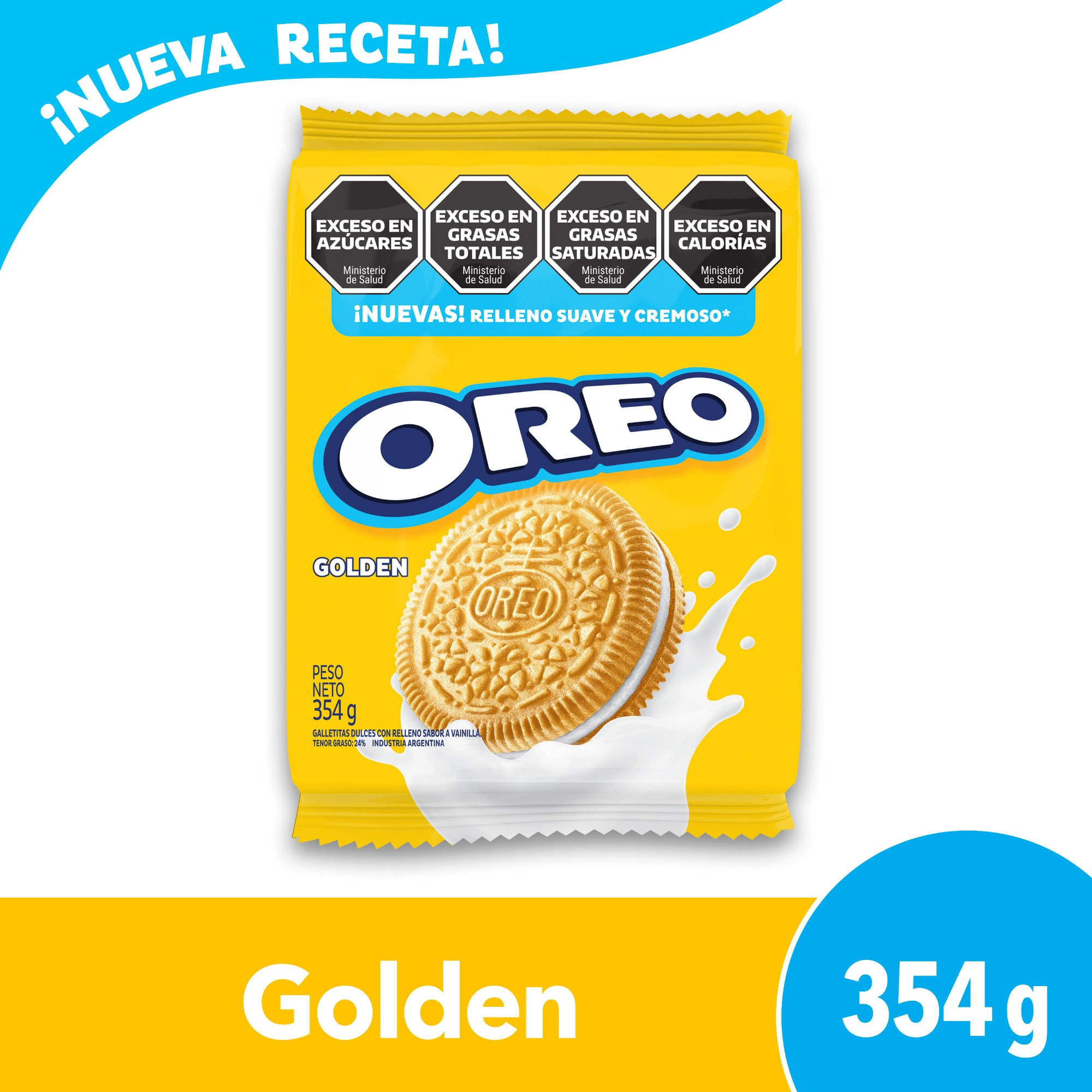 Galletitas Oreo Golden Vainilla Rellenas Con Crema 354 G