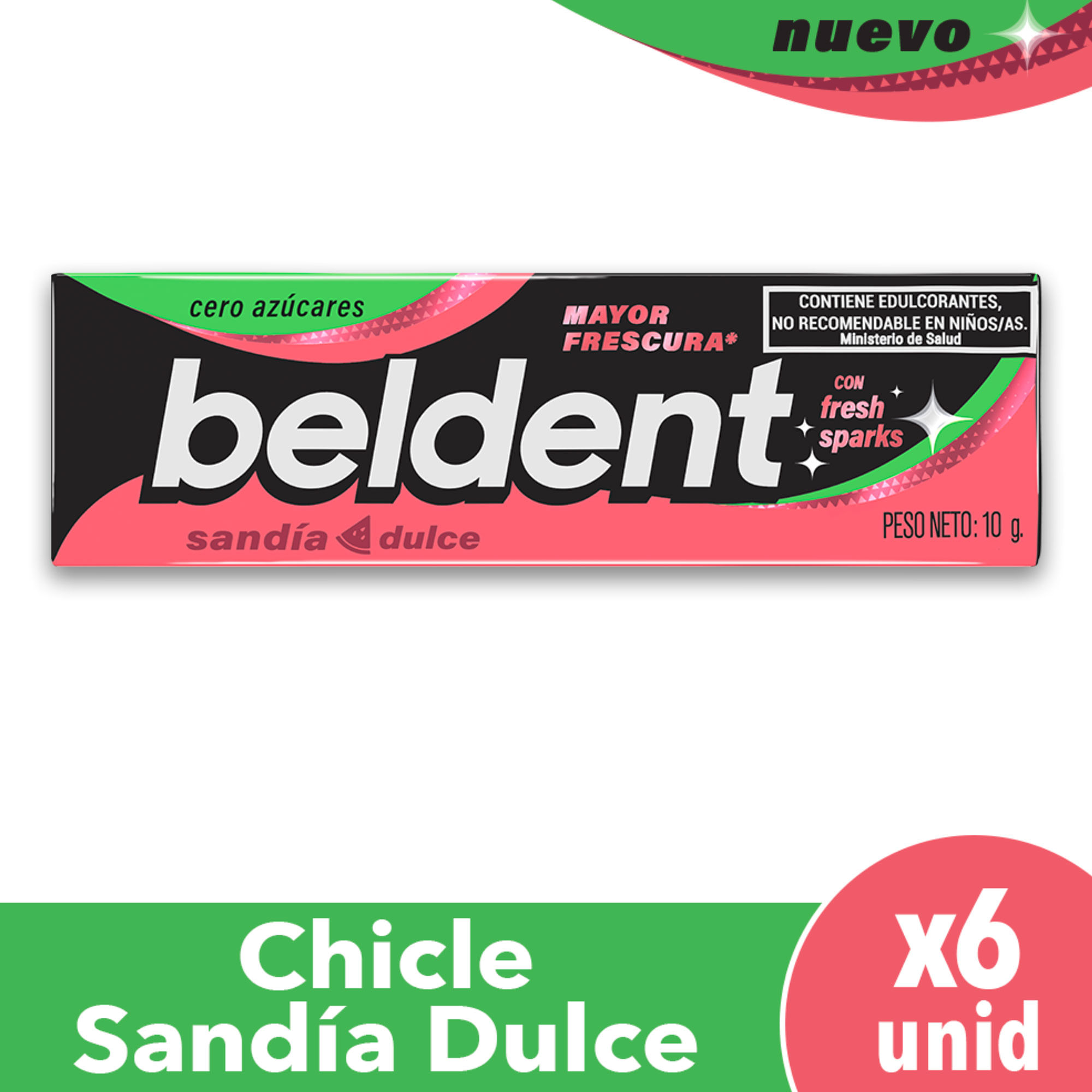 Chicles Beldent Sandia Dulce 6 uni