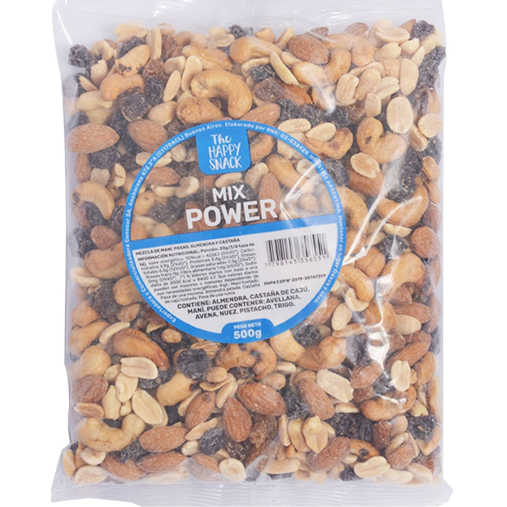 Mix de frutos secos power 500 g.