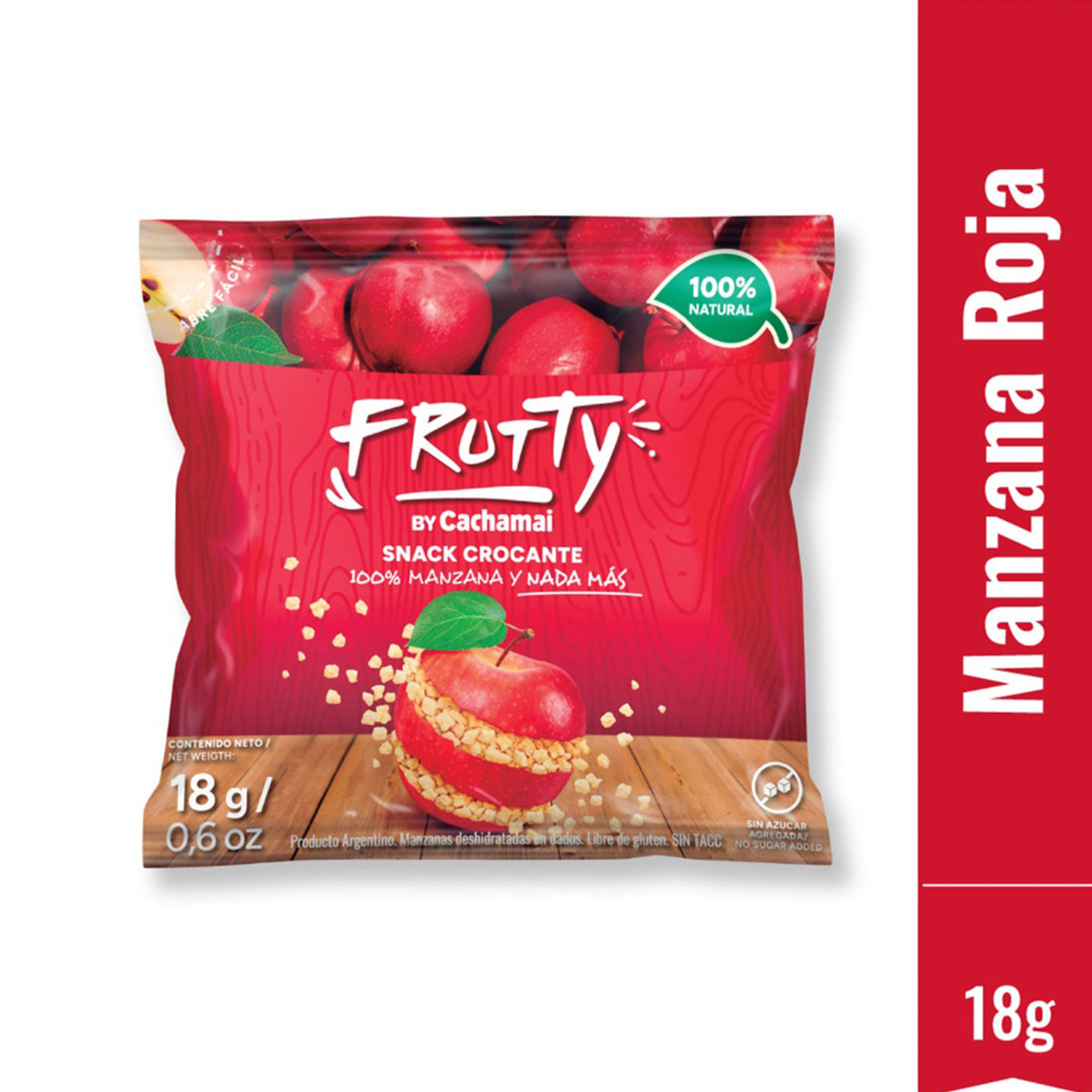 Snack manzana roja deshidratada Frutty 18 g.