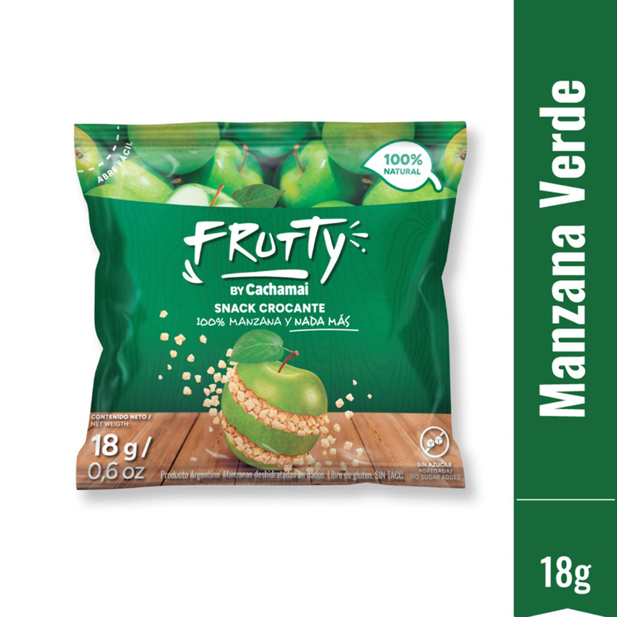 Snacks Frutty de manzana verde deshidratada 18 g.