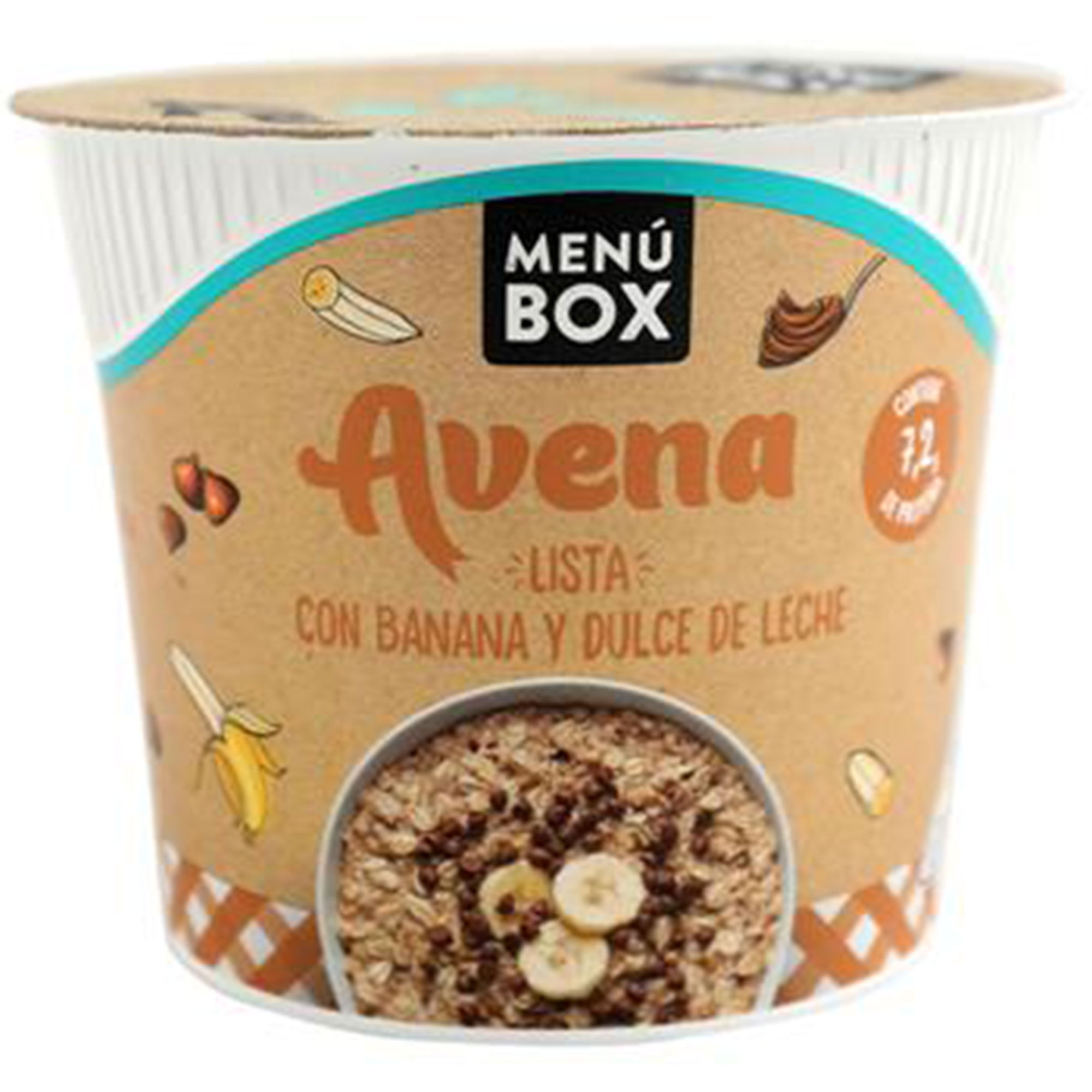 Avena con banana y dulce de leche Menú Box en vaso 64 grs