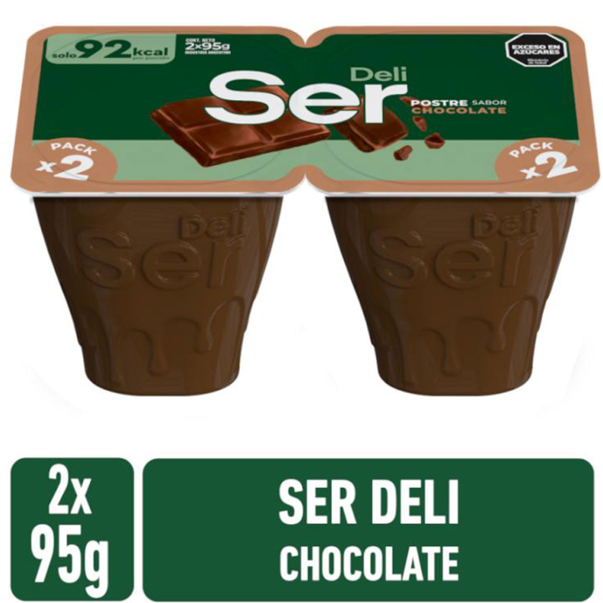 Postre de chocolate Ser Deli pack x2 95 grs