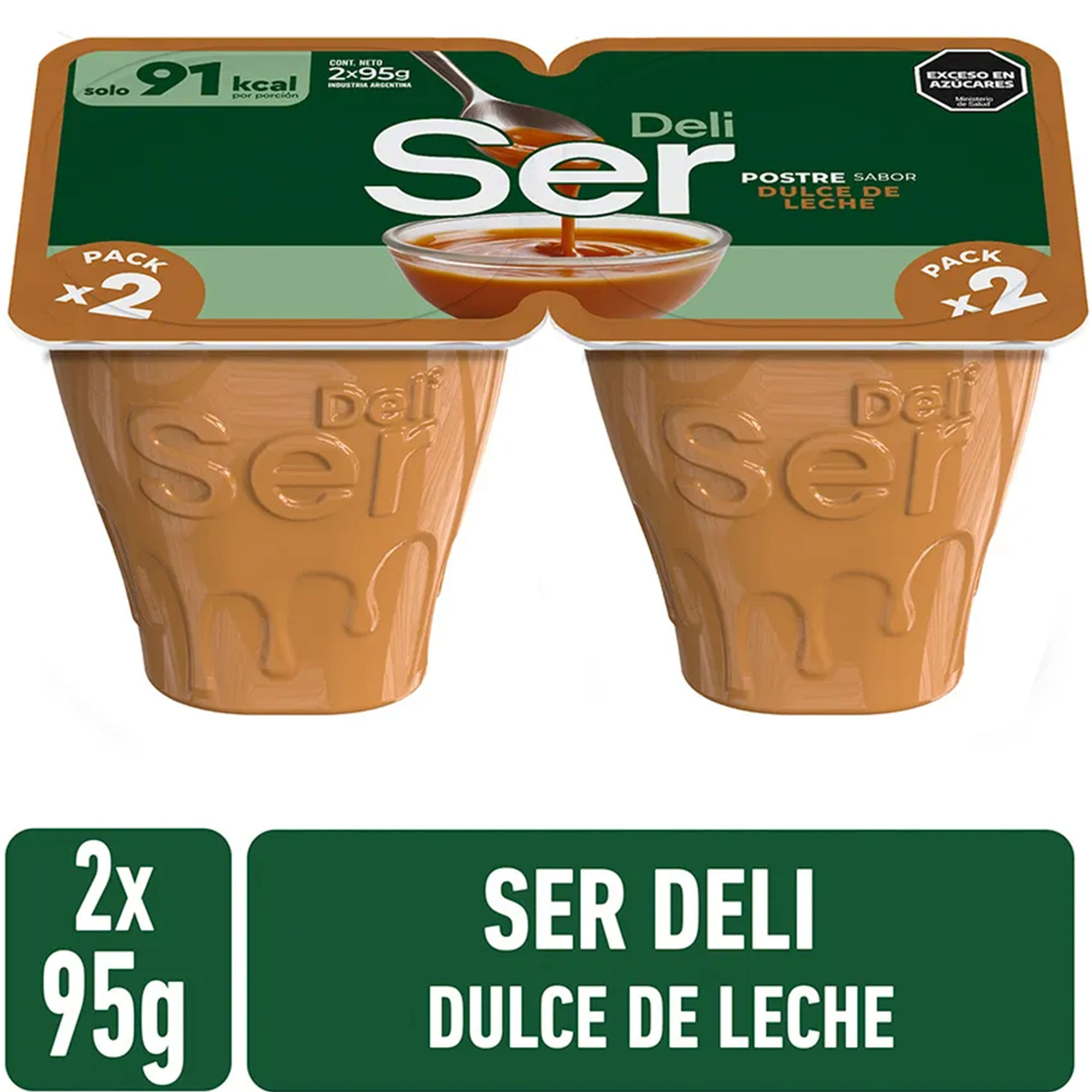 Postre de dulce de leche Ser Deli pack x2 95 grs