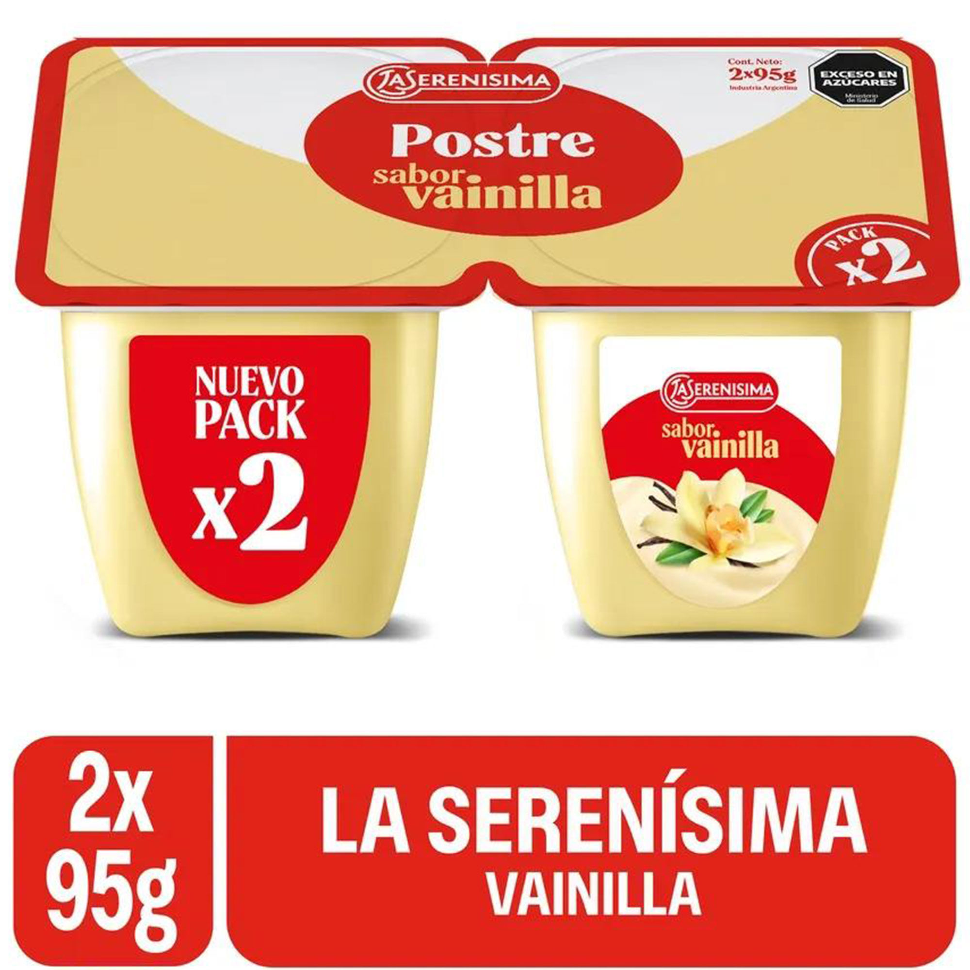 Postre de vainilla La Serenísima pack x2 95 grs