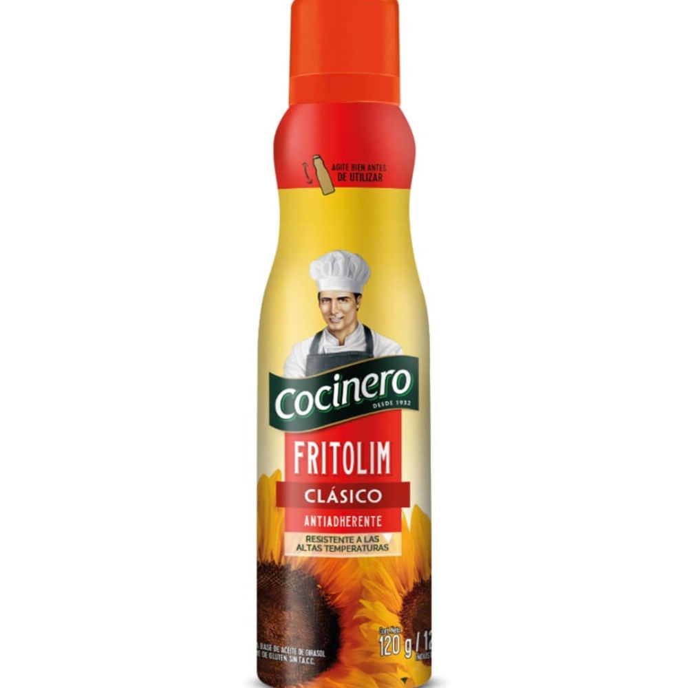 Cocinero Aceite de girasol en aerosol Fritolim clásico 120 g.