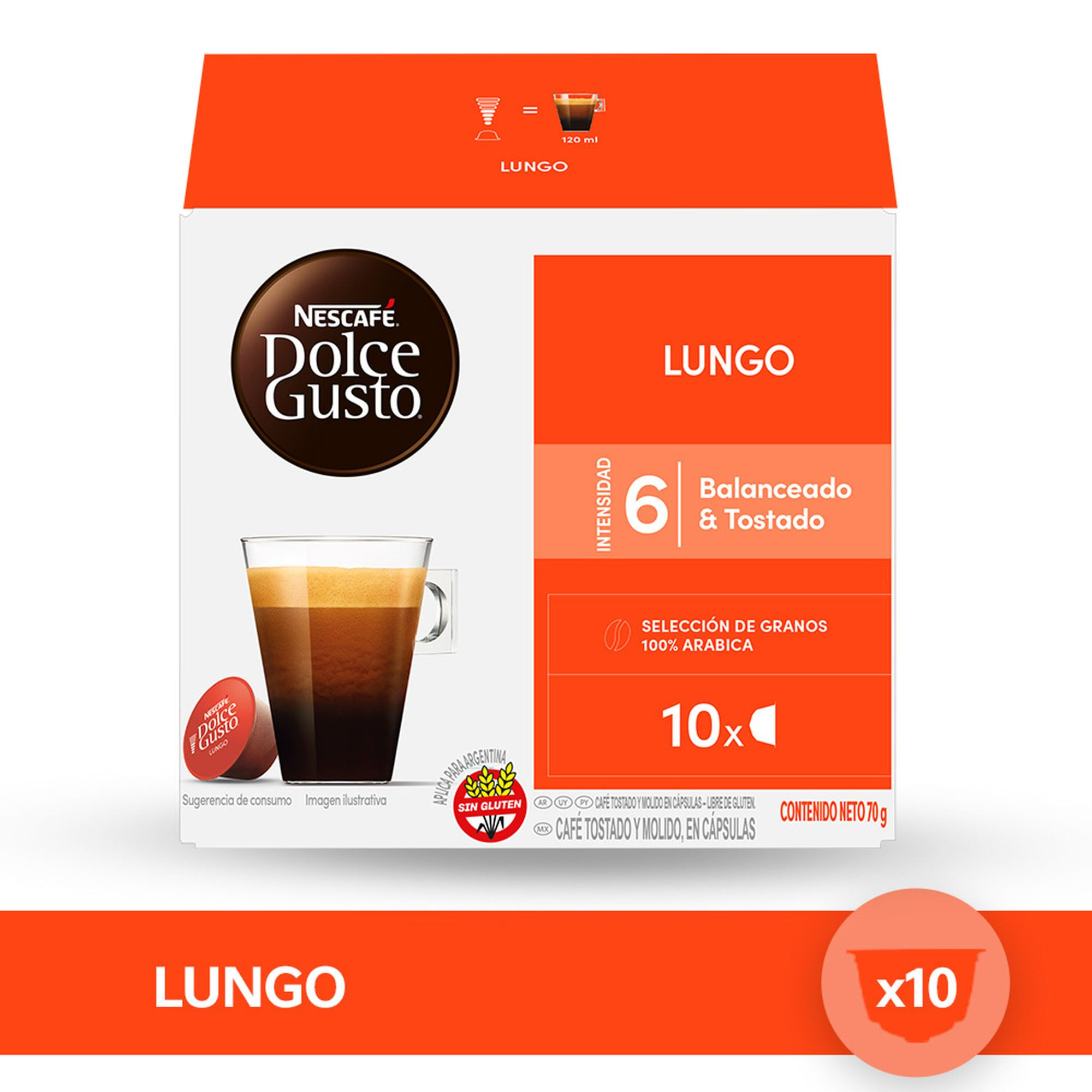 Café En Cápsulas Nescafé® Dolce Gusto® Lungo 10 U