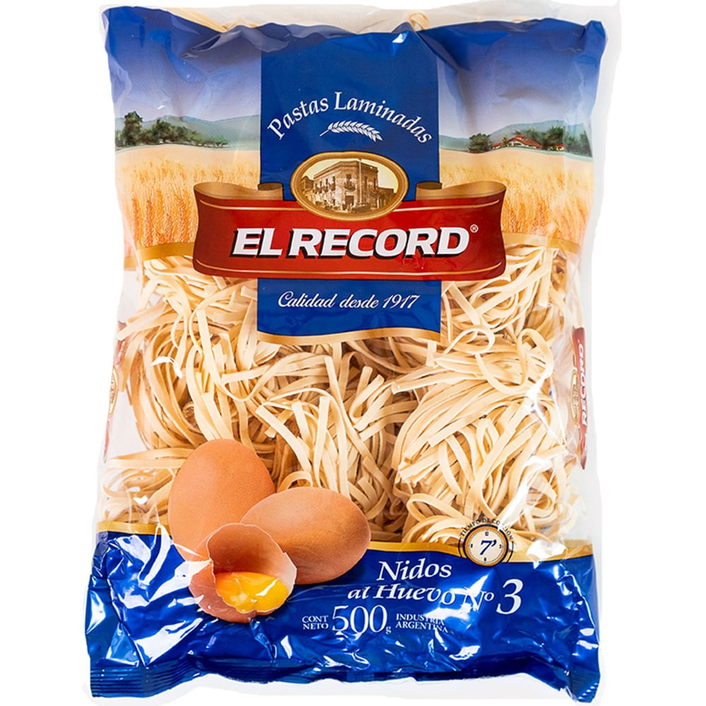 Fideos nido El Record al huevo n3 500 g.