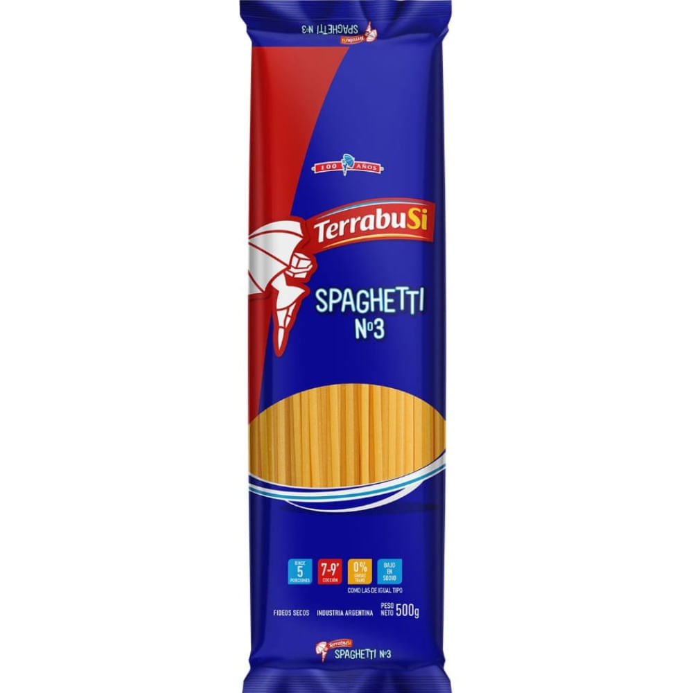 Fideos spaghetti N3 Terrabusi 500 g.