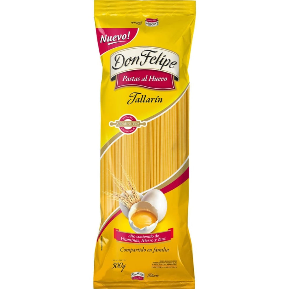 Fideos tallarines al huevo Don felipe 500 g.