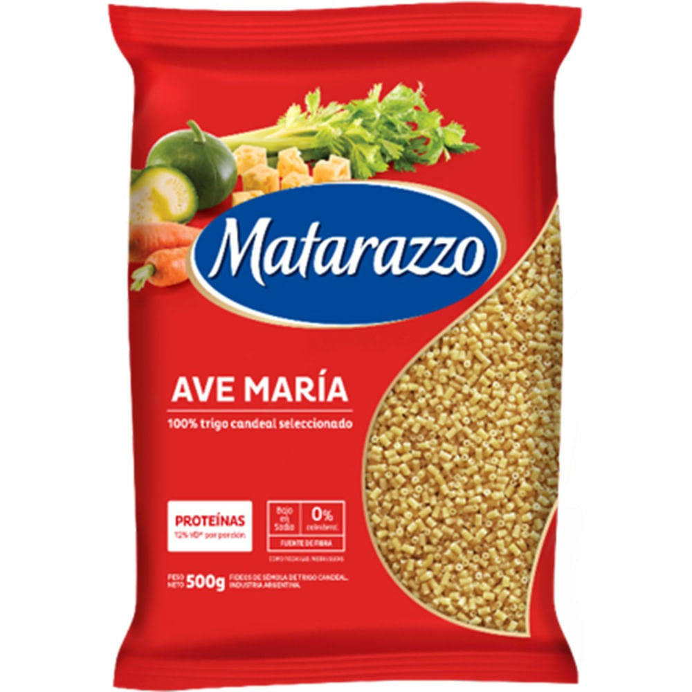 Fideos ave maría Matarazzo bolsa 500 g.