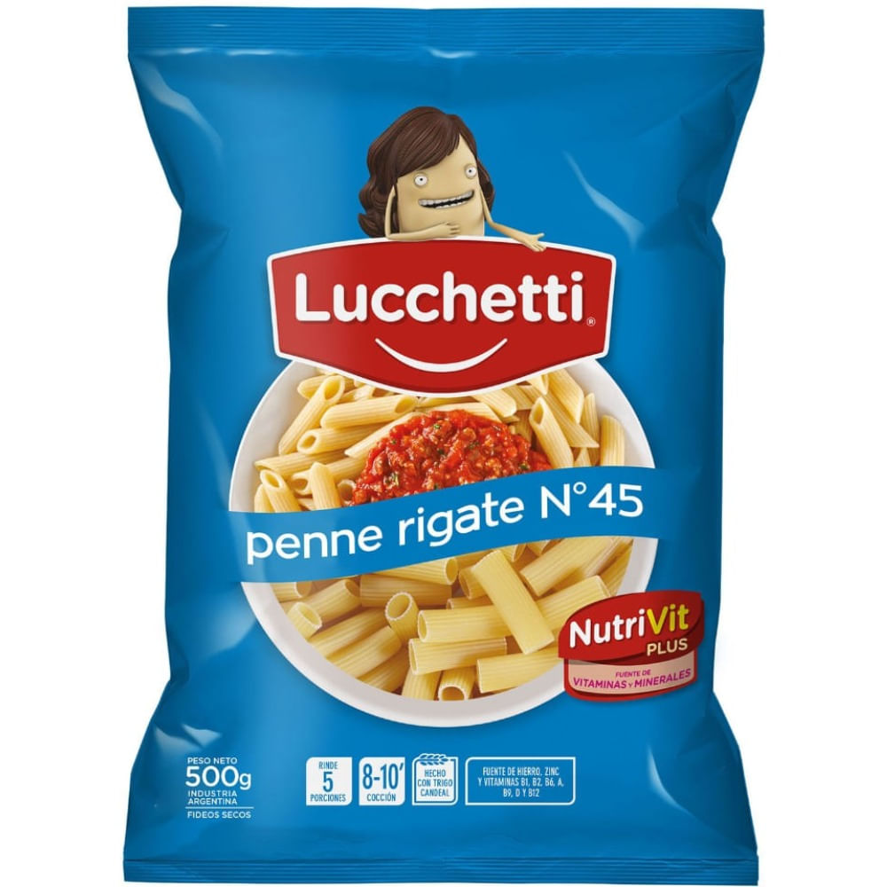 Fideos Penne Rigate N°45 Lucchetti 500gr