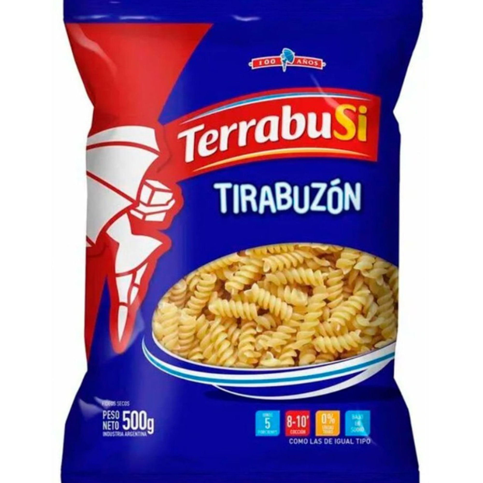 Fideos tirabuzón Terrabusi 500 g.
