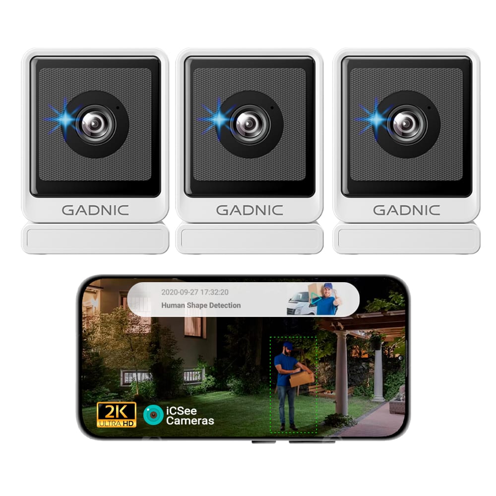 Kit X3 CáMara De Seguridad Gadnic Wifi 3mp Mini Interior Ventana Full Hd VisióN Nocturna