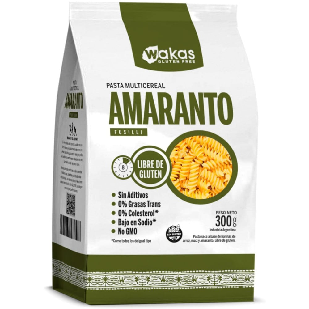 Fideos Multicereal Wakas Amaranto Fusilli 300 G