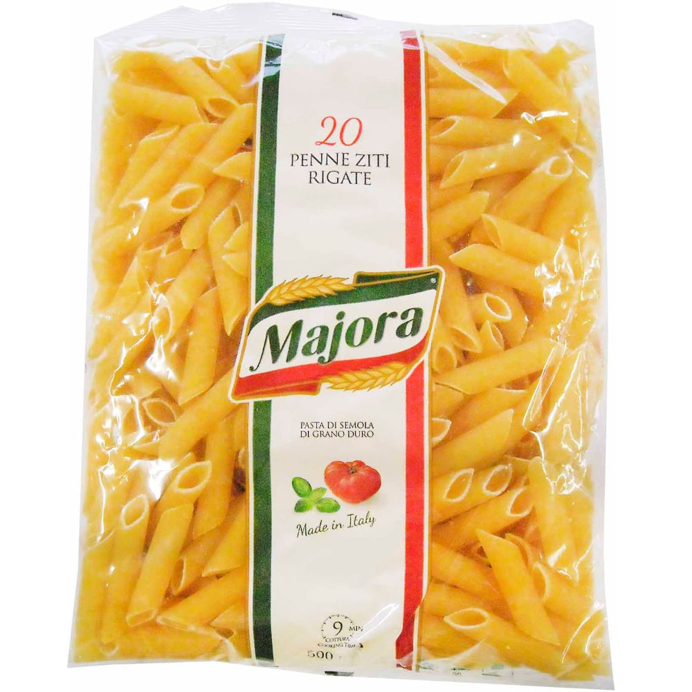 Fideos penne rigati Majora 500 g.
