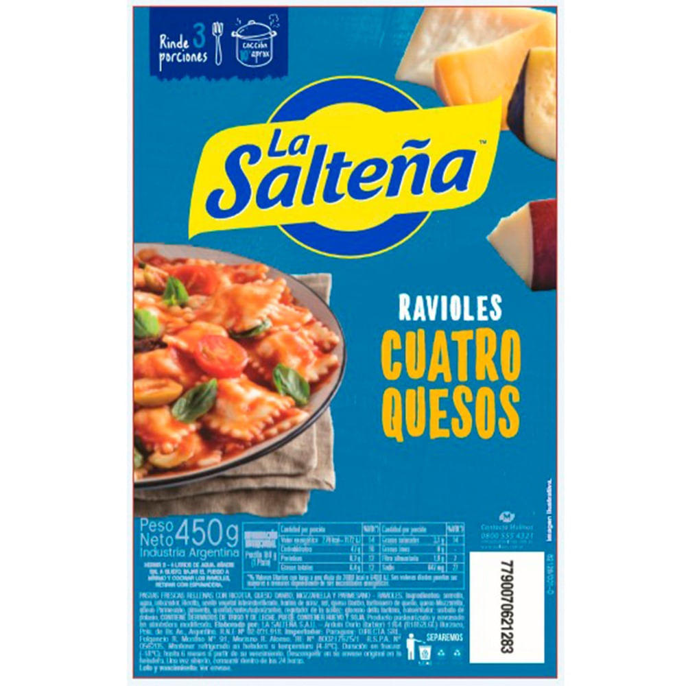 Ravioles La Salteña Cuatro Quesos 450g