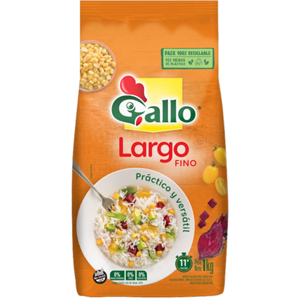 Arroz Gallo Largo Fino 1 Kg