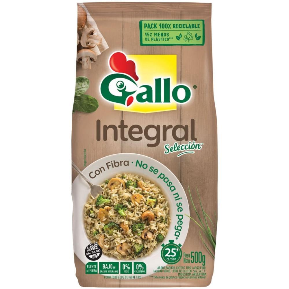 Arroz Gallo Integral 500 G
